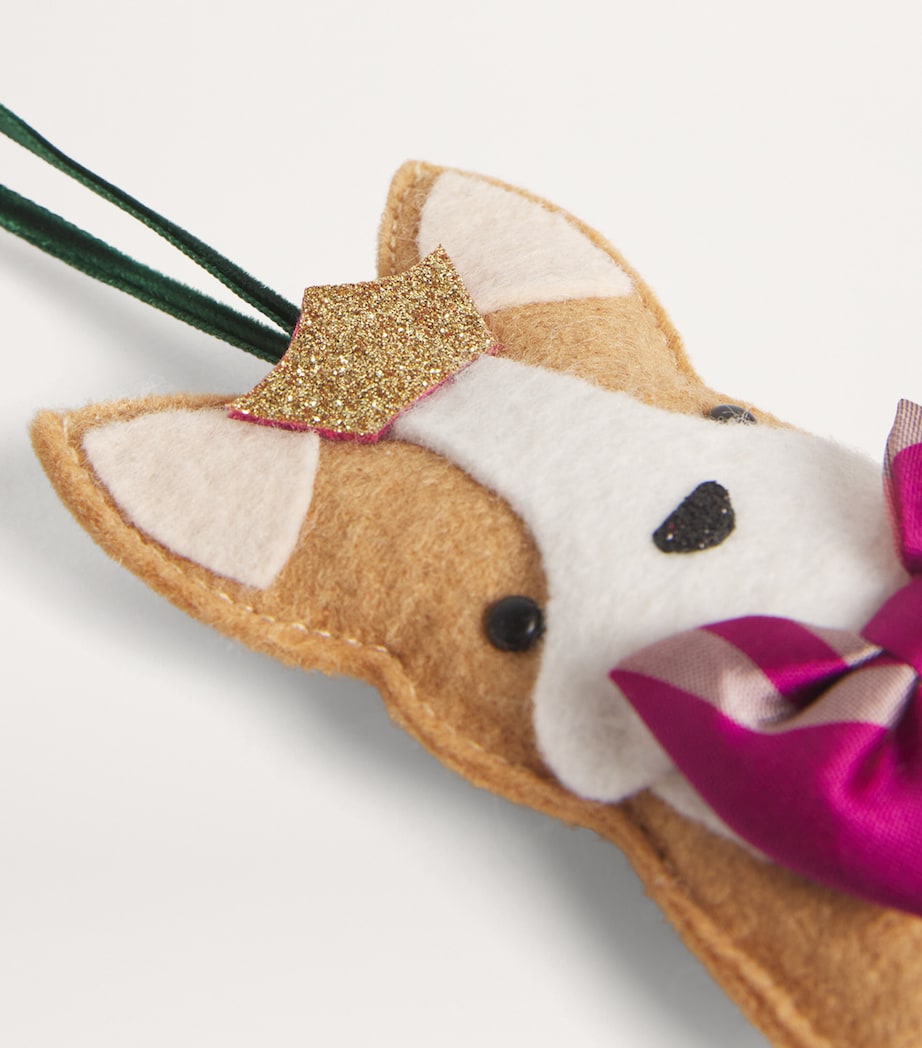 Tartan Corgi Tree Decoration LIGHT BROWN/WHITE Image 4