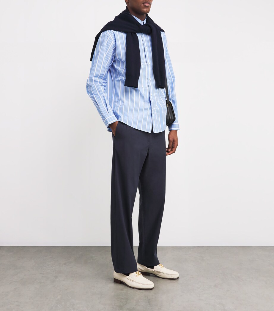 Cotton Striped Simo Shirt BUSINESS BIG LOGO Image 2