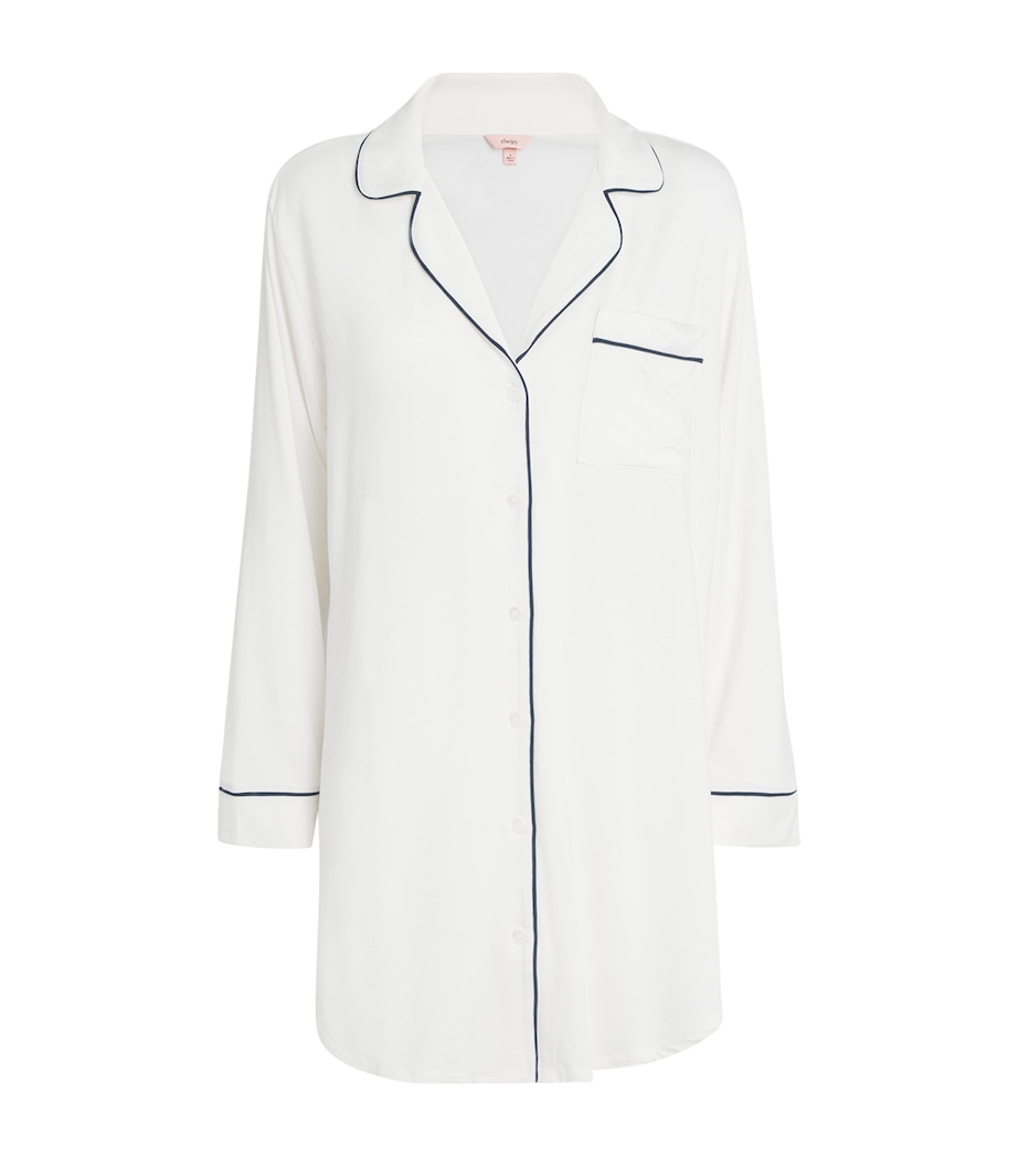 Gisele Longline Sleep Shirt PURE IVORY/NAVY Image 1