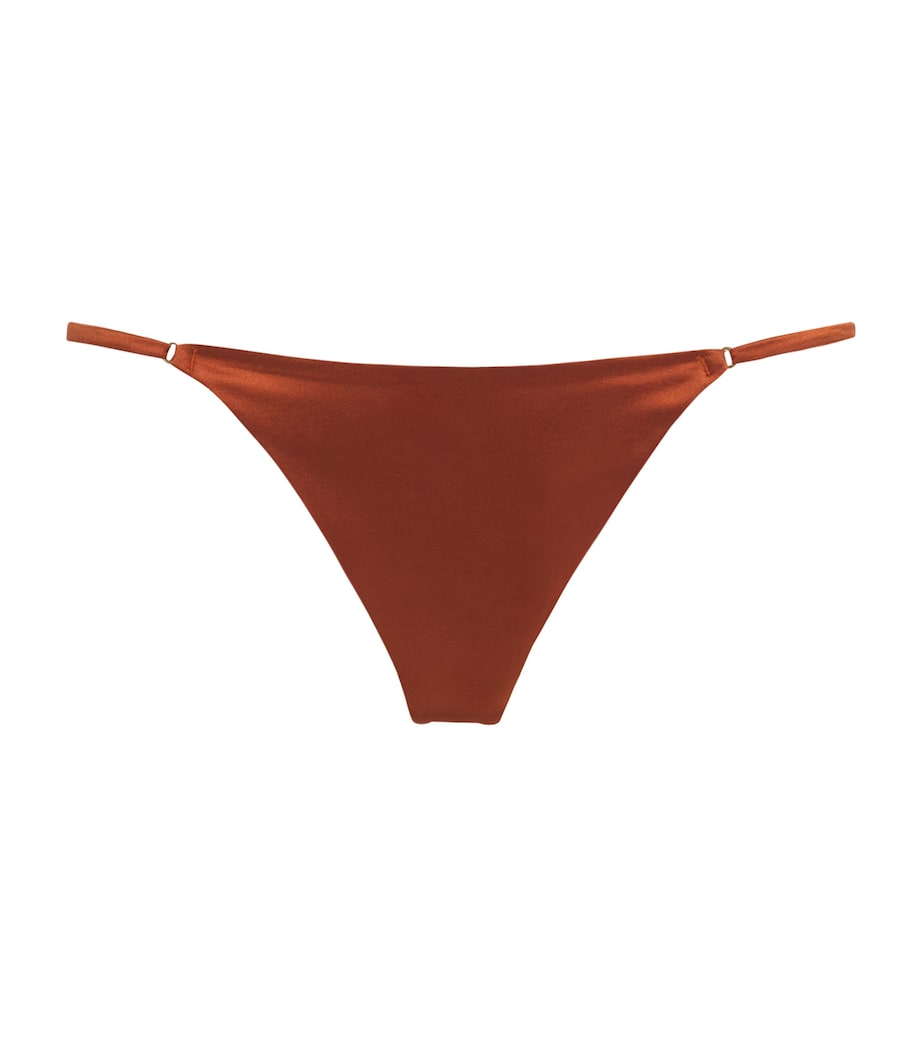 Kiki de Montparnasse Womens Silk-Blend Tous Les Jours Thong Amber Image 1