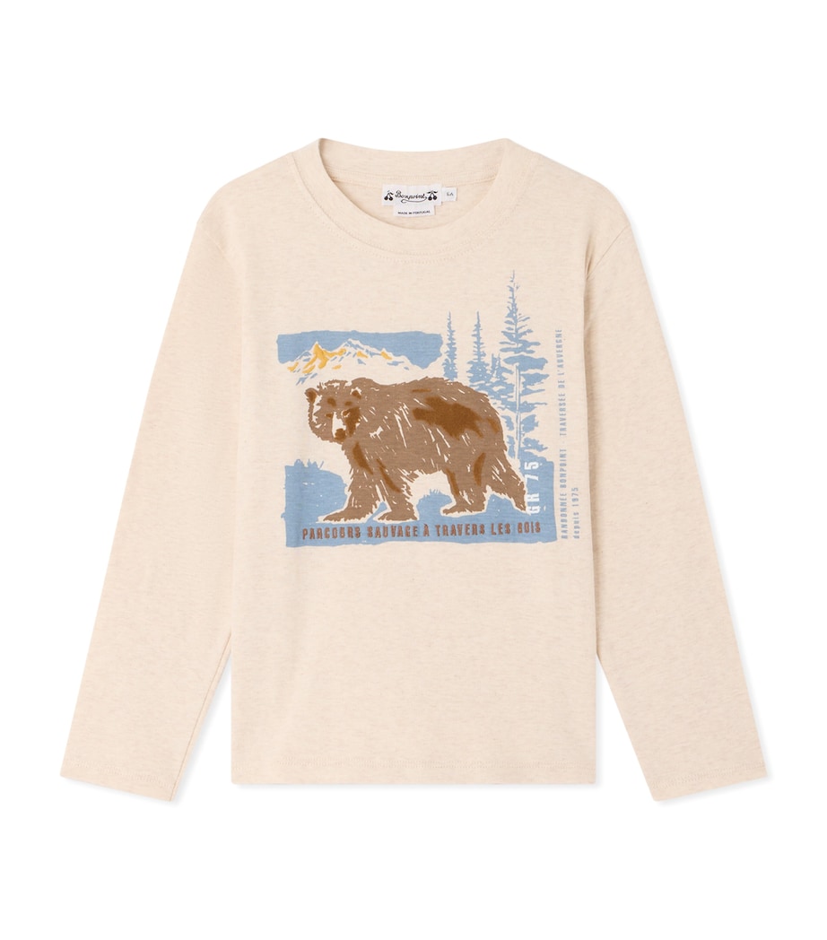 Bonpoint Cotton Printed T-Shirt (4-8 Years) Upb Beige Image 1