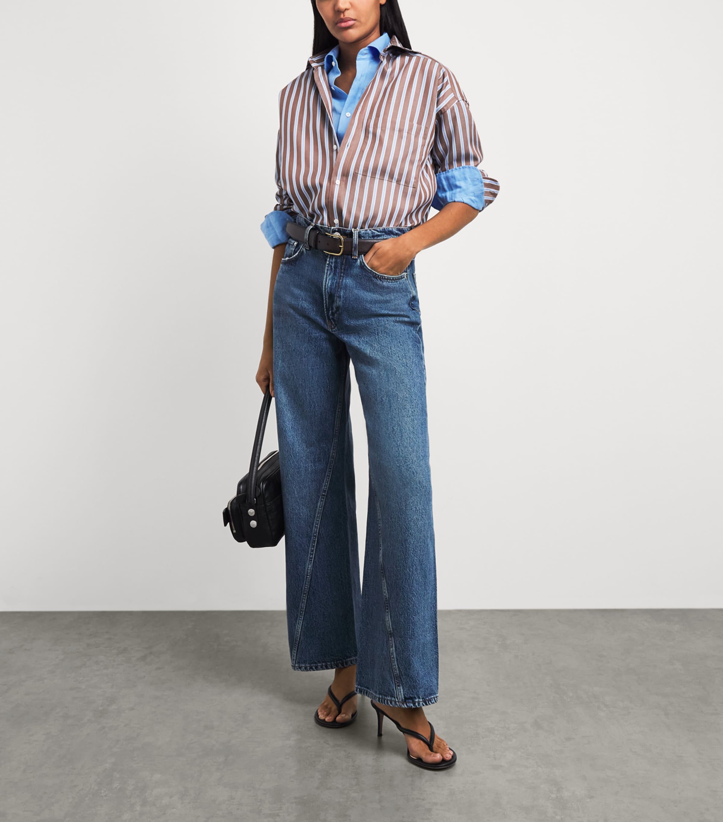 With Nothing Underneath Womens Linen The Boyfriend Shirt Cornflower Blue Image 2