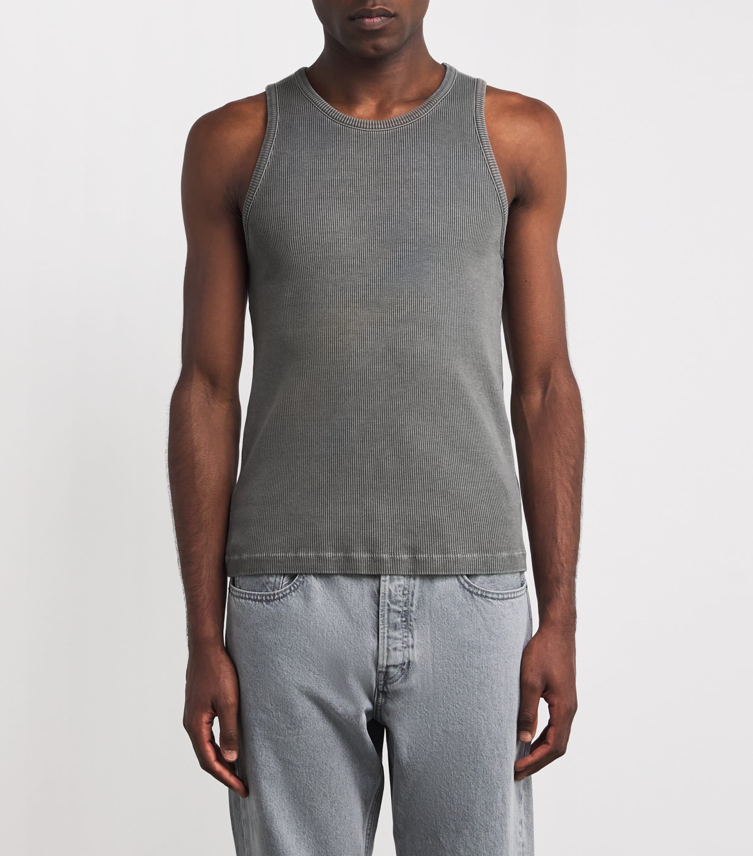Ribbed Viggo Tank Top PEWTER WASH MID GREY Image 3