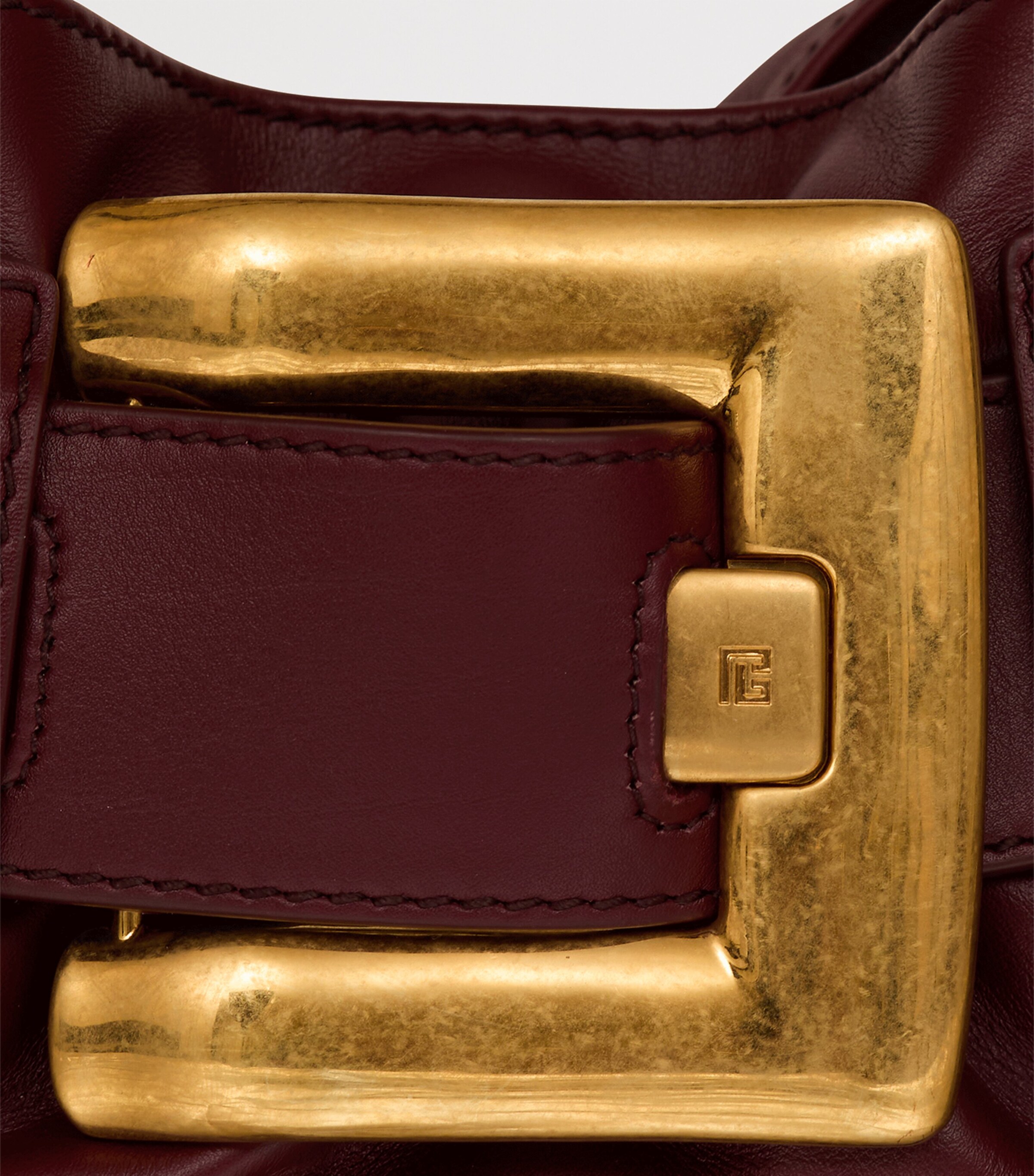 Balmain Mini Leather Anthem Shoulder Bag Aubergine Image 8