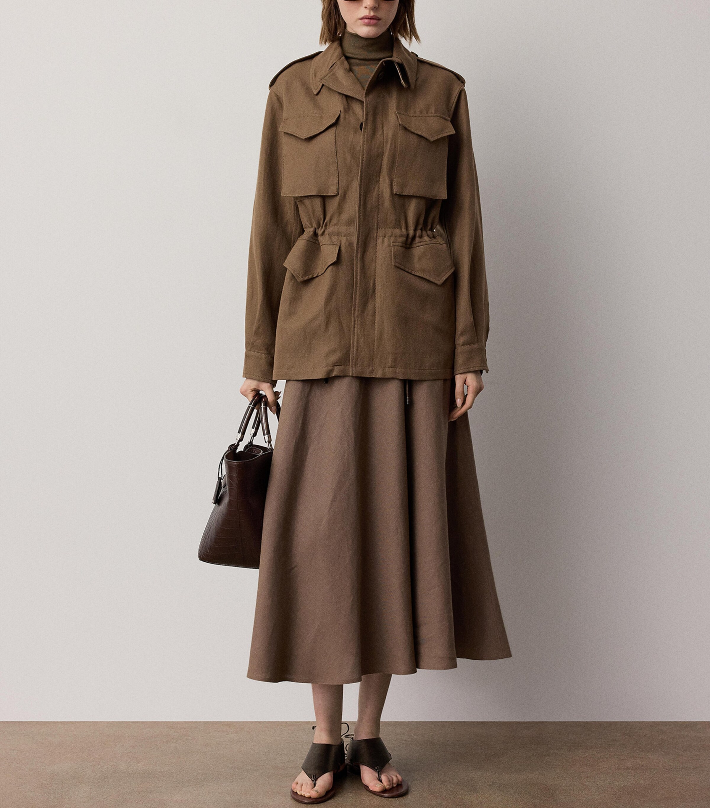 Ralph Lauren Collection Womens Linen Kenzie Skirt Portobello Image 3
