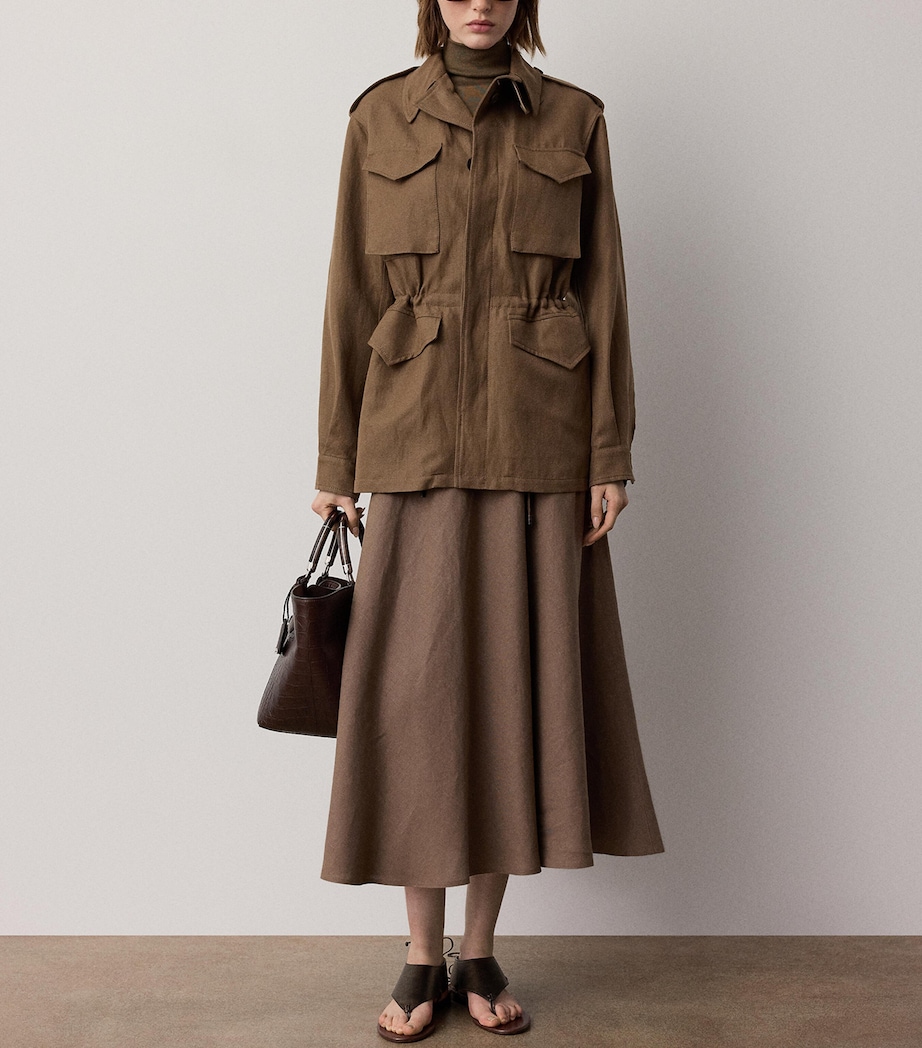 Ralph Lauren Collection Womens Linen Kenzie Skirt Portobello Image 3