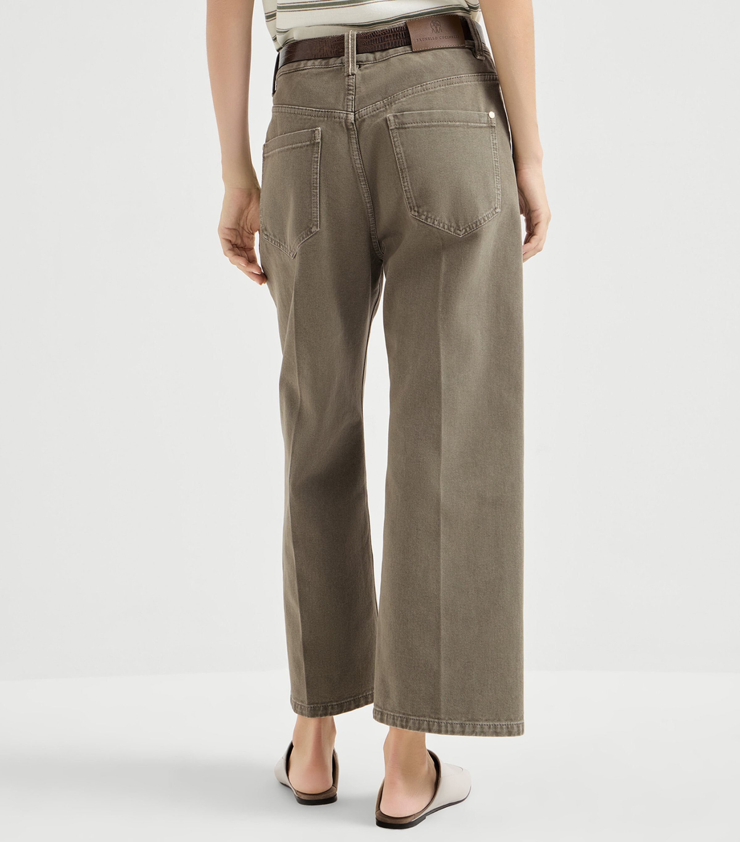Brunello Cucinelli Womens Cotton Denim Garment-Dyed Trousers Image 5