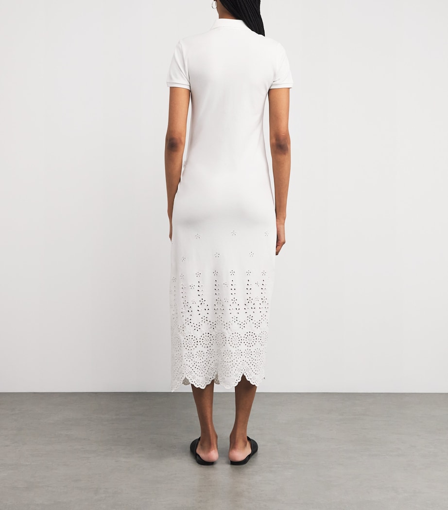 Broderie Anglaise Wrap Midi Dress WHITE Image 3