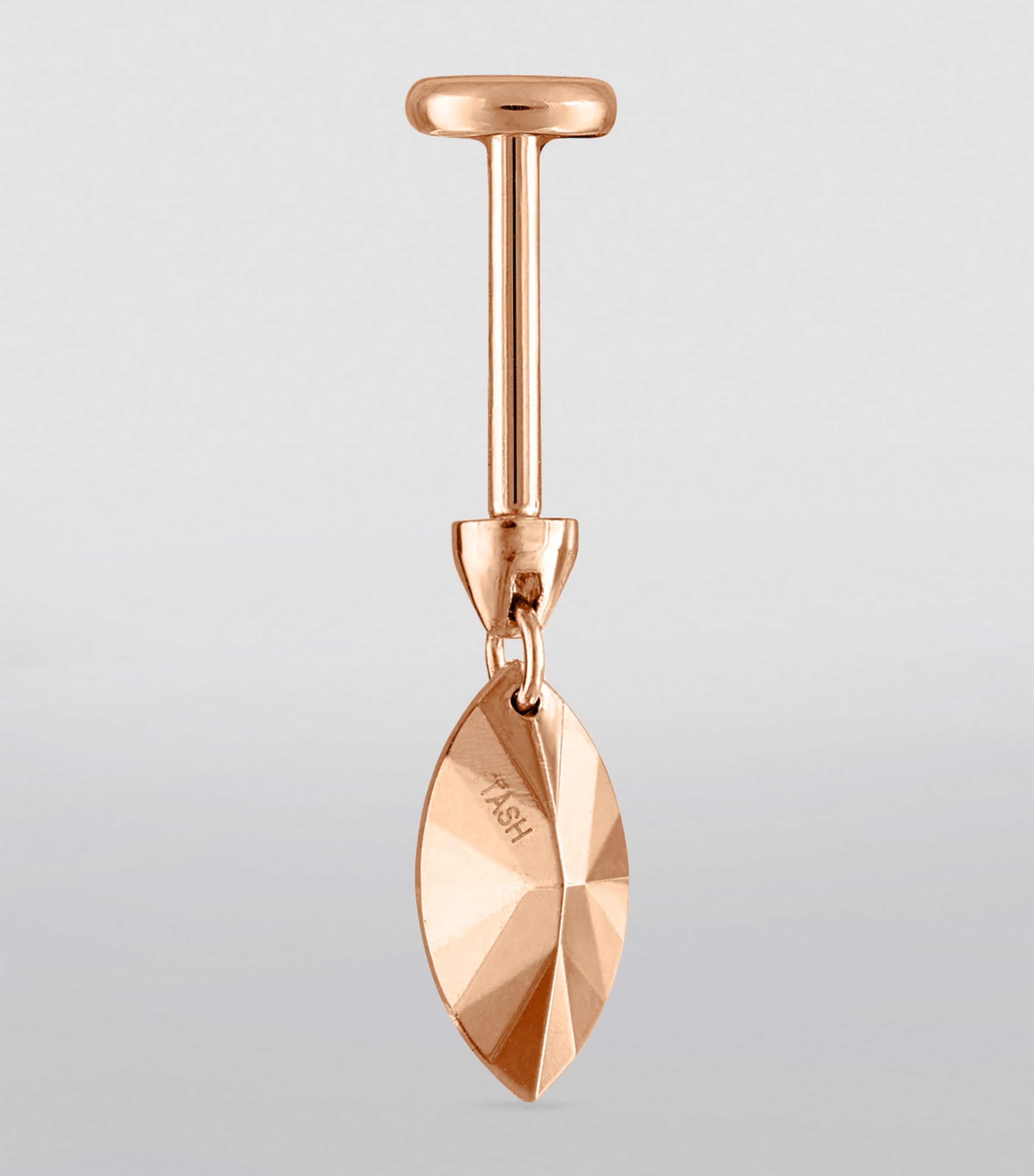 Faceted Marquise Threaded Charm Single Earring (7.5mm) ROSE GOLD Image 3