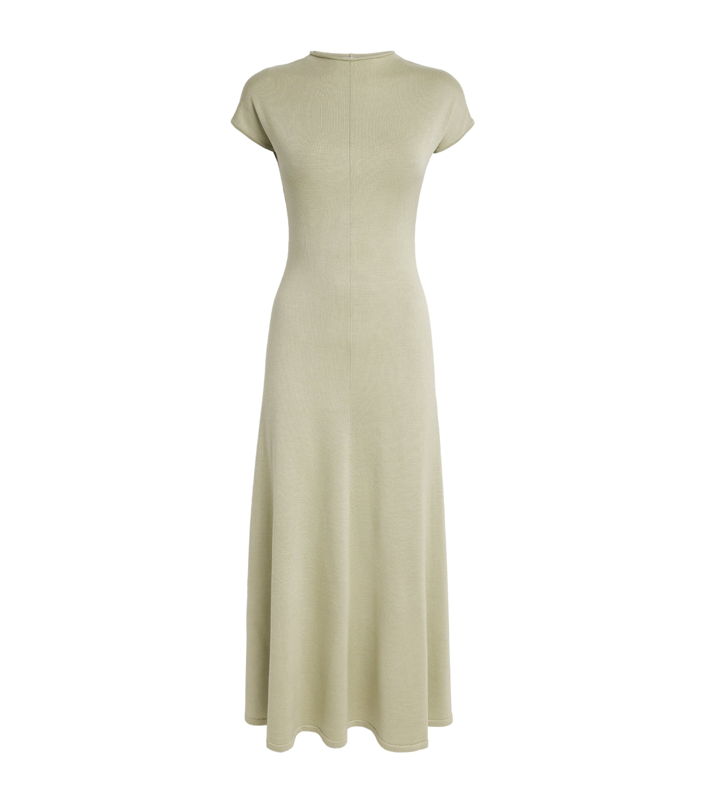 Tove Wool-silk Lenore Maxi Dress In Green