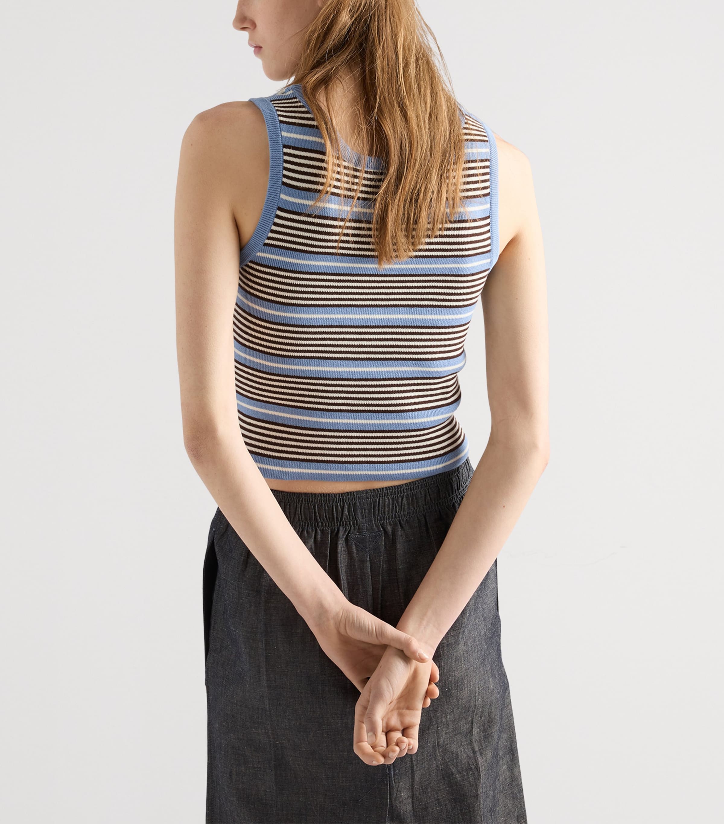Prada Womens Knitted Stripe Tank Top Image 3
