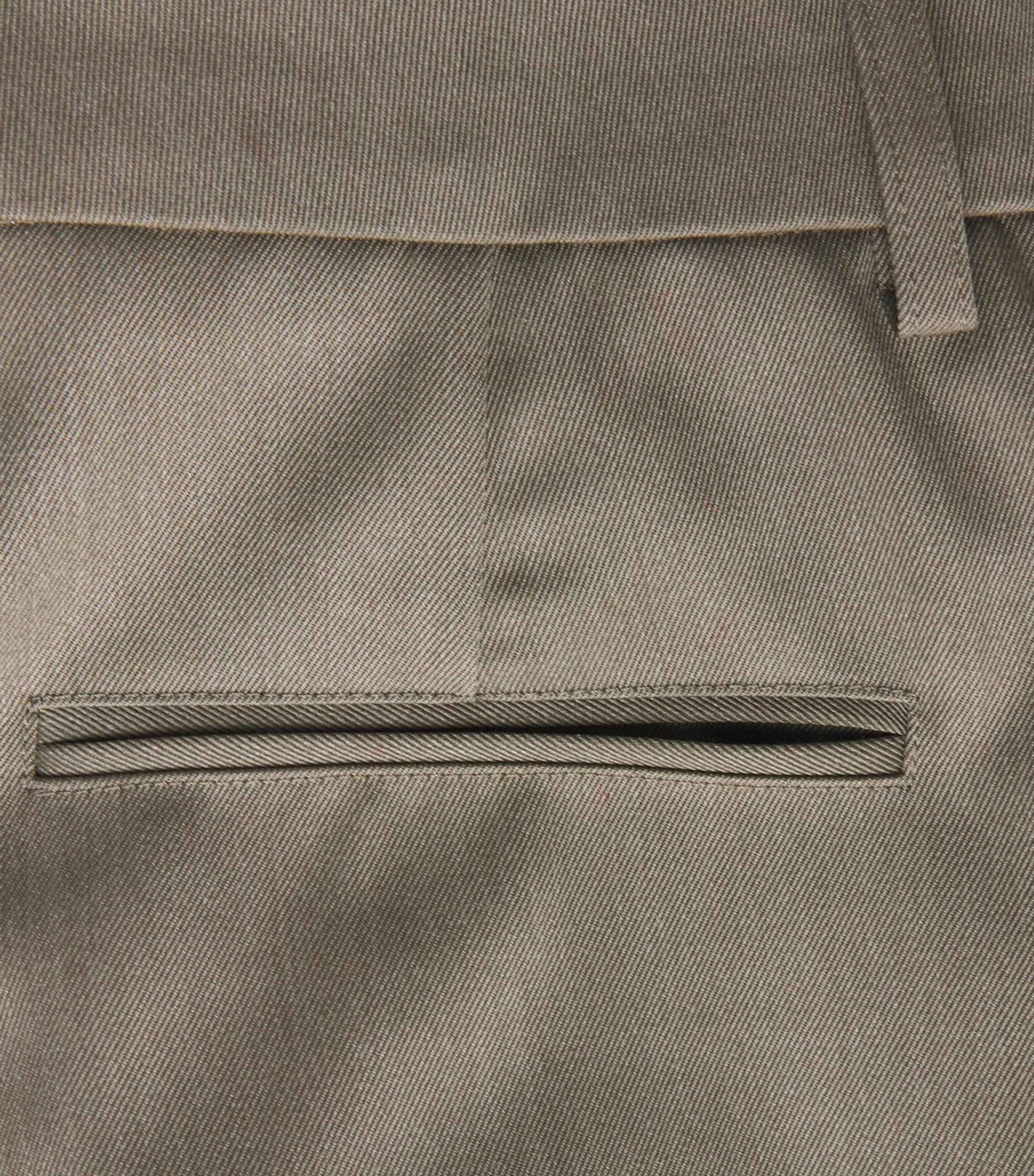 Wool-Blend Straight Tailored Trousers 9639 SAGE MELANGE Image 5