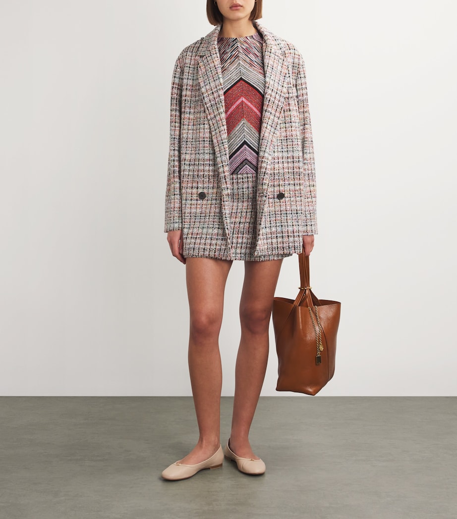 Missoni Womens Bouclé Double-Breasted Blazer White,pink Image 2