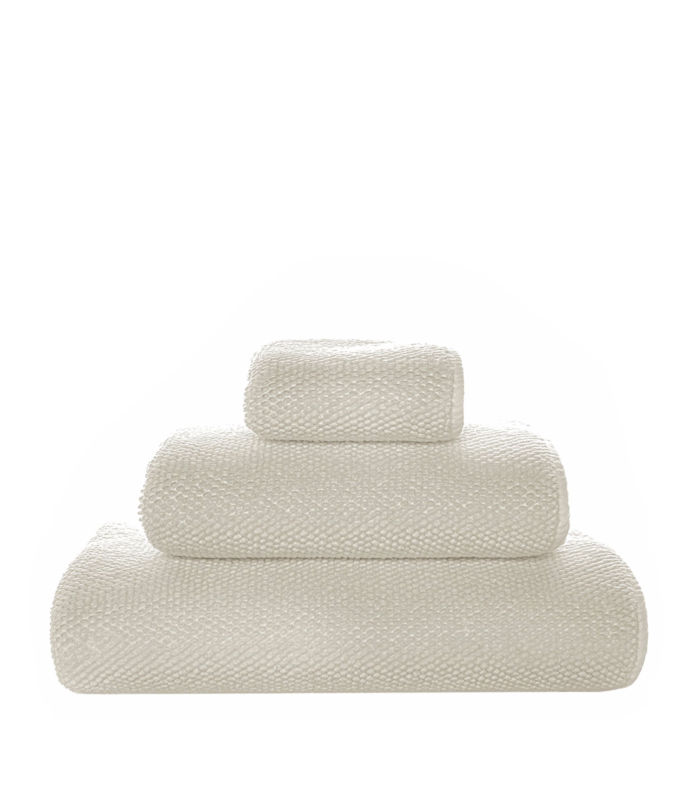 GRACCIOZA Cotton Pearls Bath Towel (70cm x 140cm) Fog Image 1