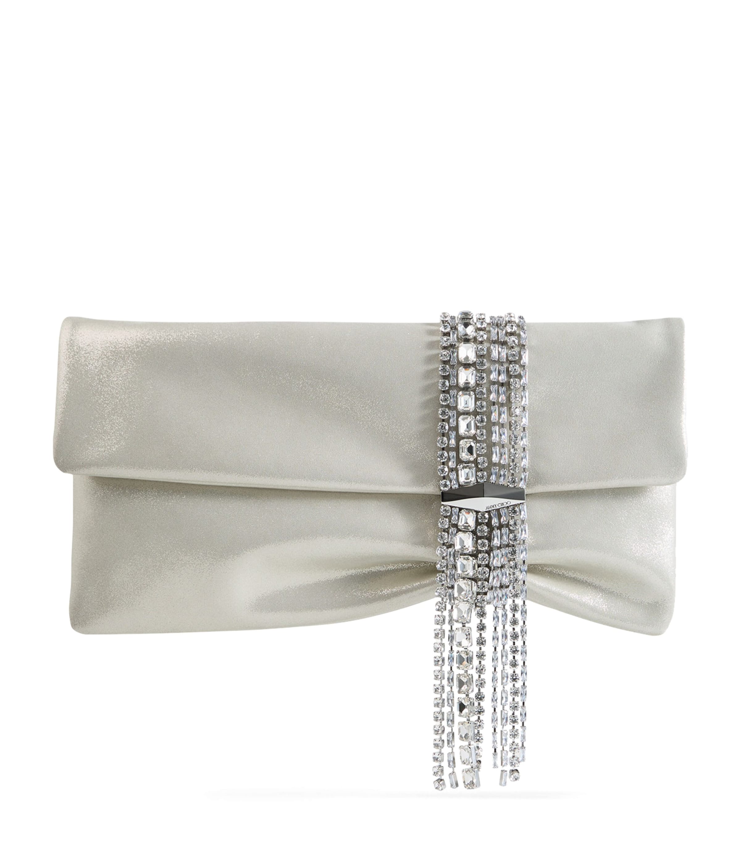 Jimmy Choo Zandra Leather Embellished Clutch Bag In Gold
