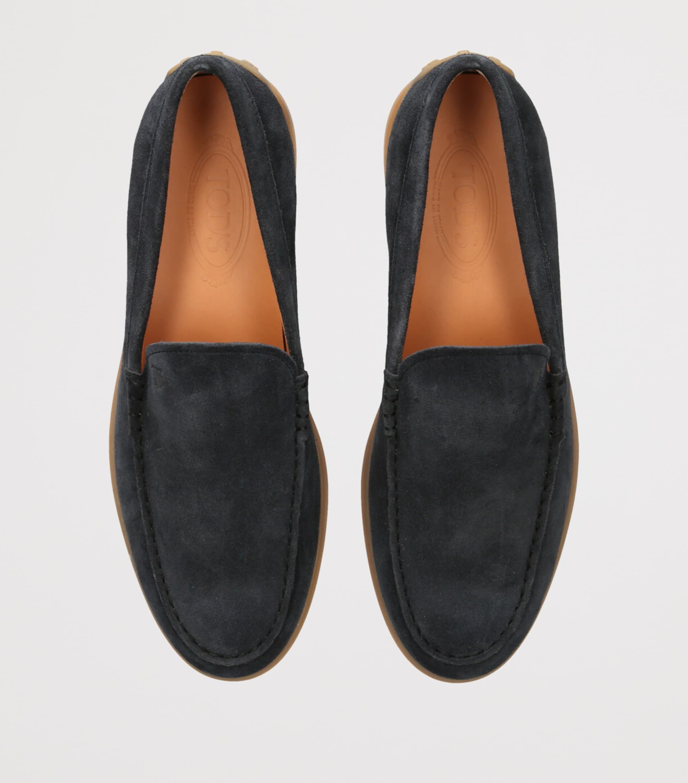 Tod's Suede Pantofola Gommini Loafers Navy Image 4