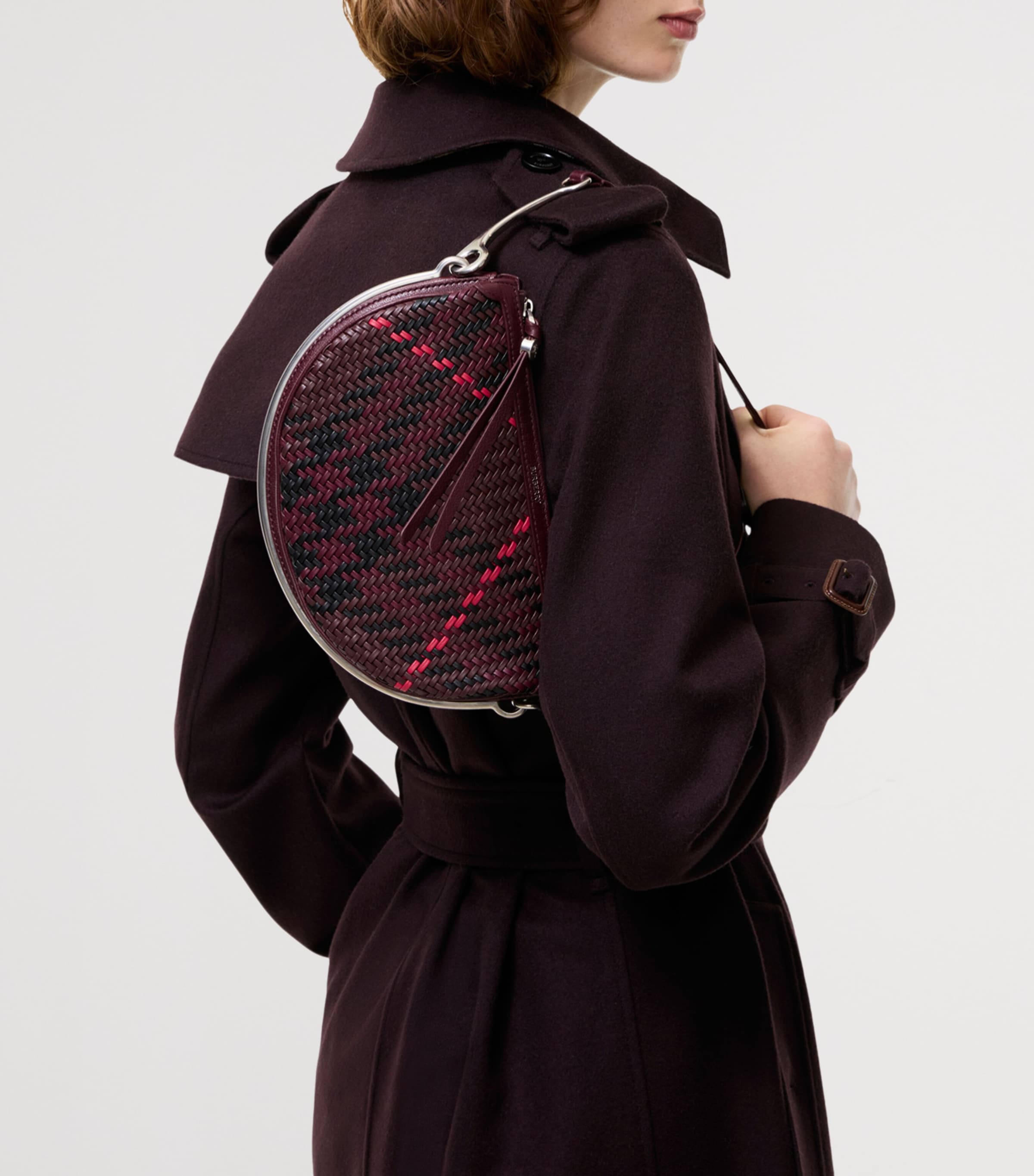Burberry Small Woven Bridle Saddle Bag Rubus Image 3