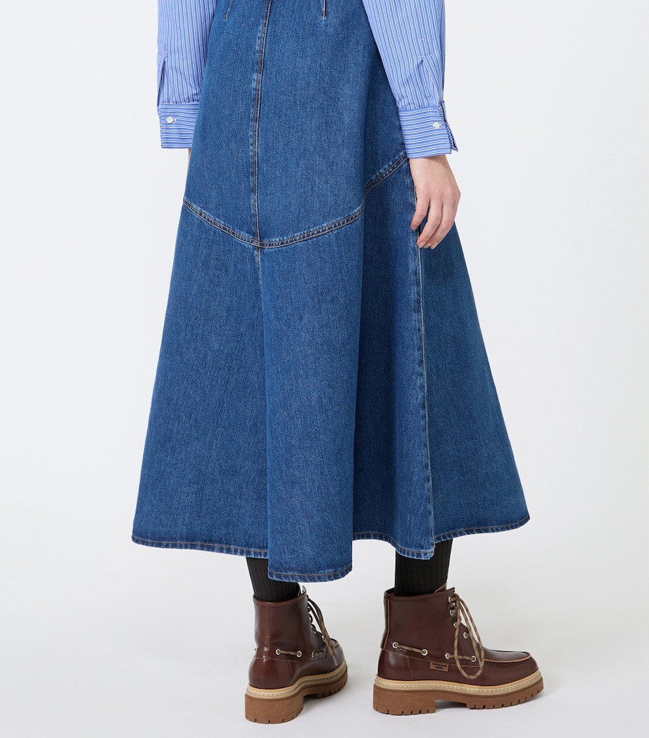 Weekend Max Mara Womens Denim Midi Skirt Navy Image 4