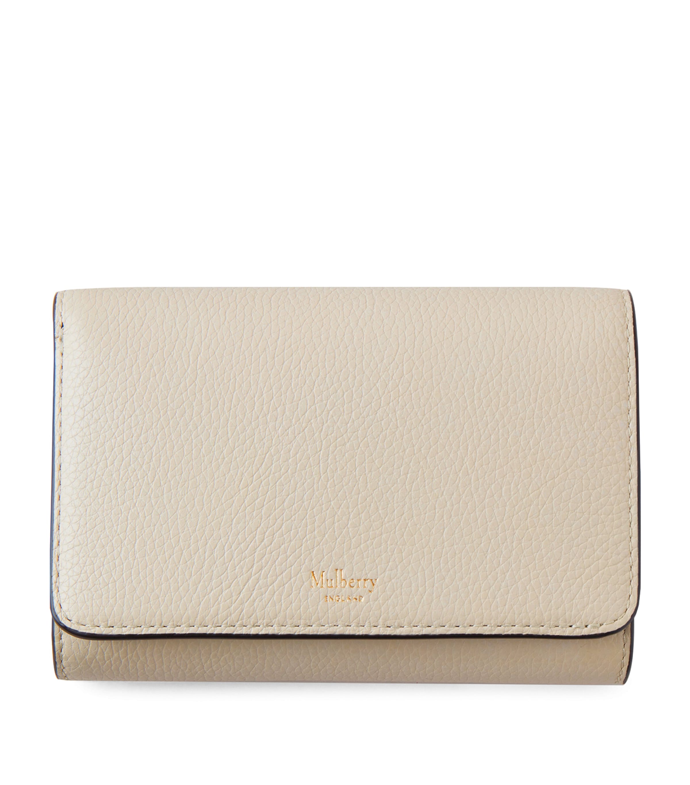 Mulberry Leather Medium Continental Wallet In Neutral