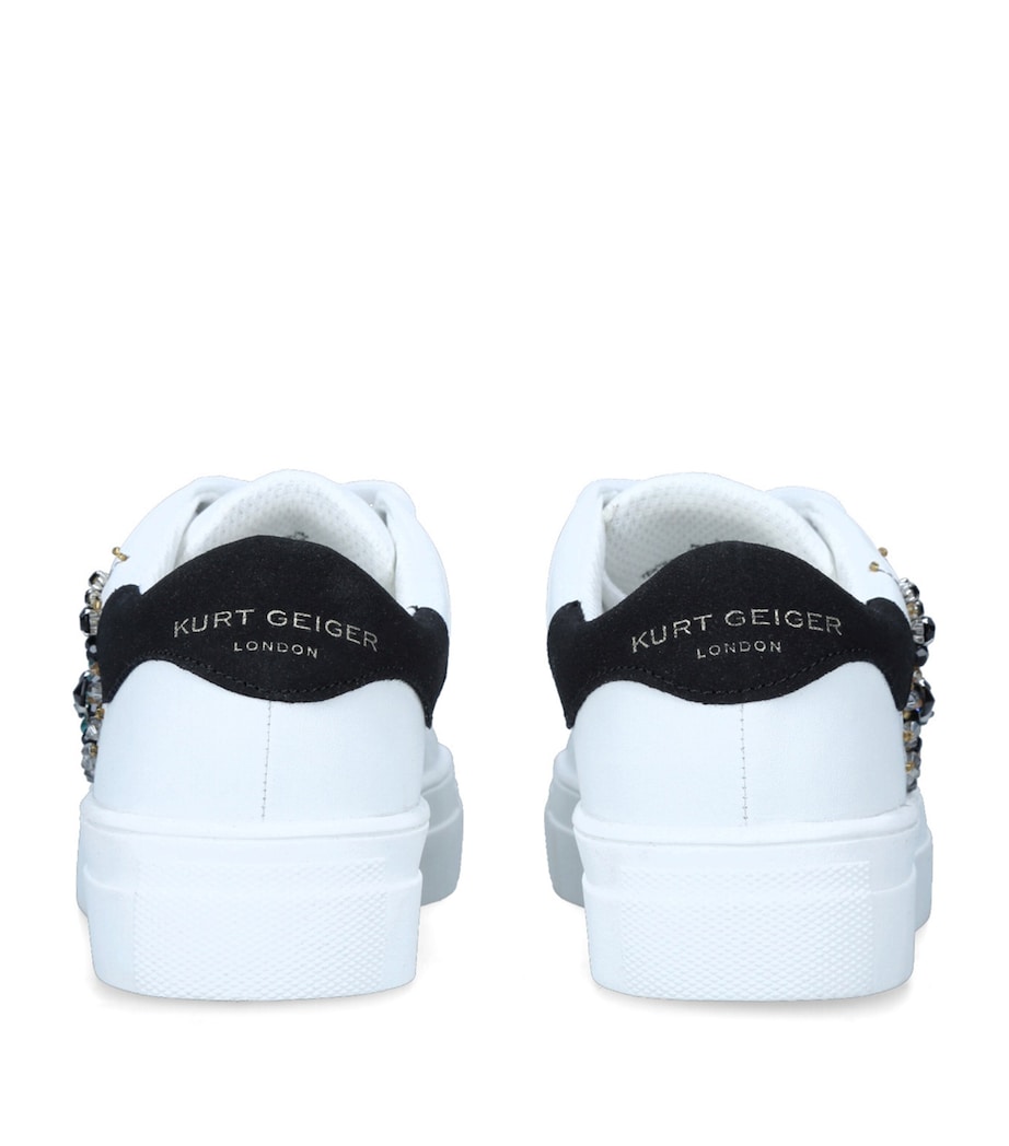 Leather Embellished Eye Sneakers WHITE Image 2