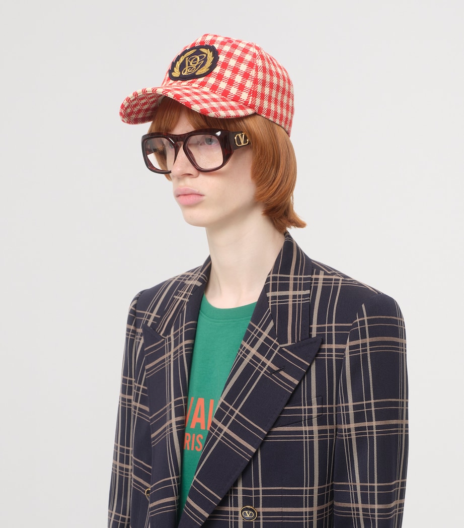 Virgin Wool-Blend Houndstooth Baseball Cap CUK Image 2