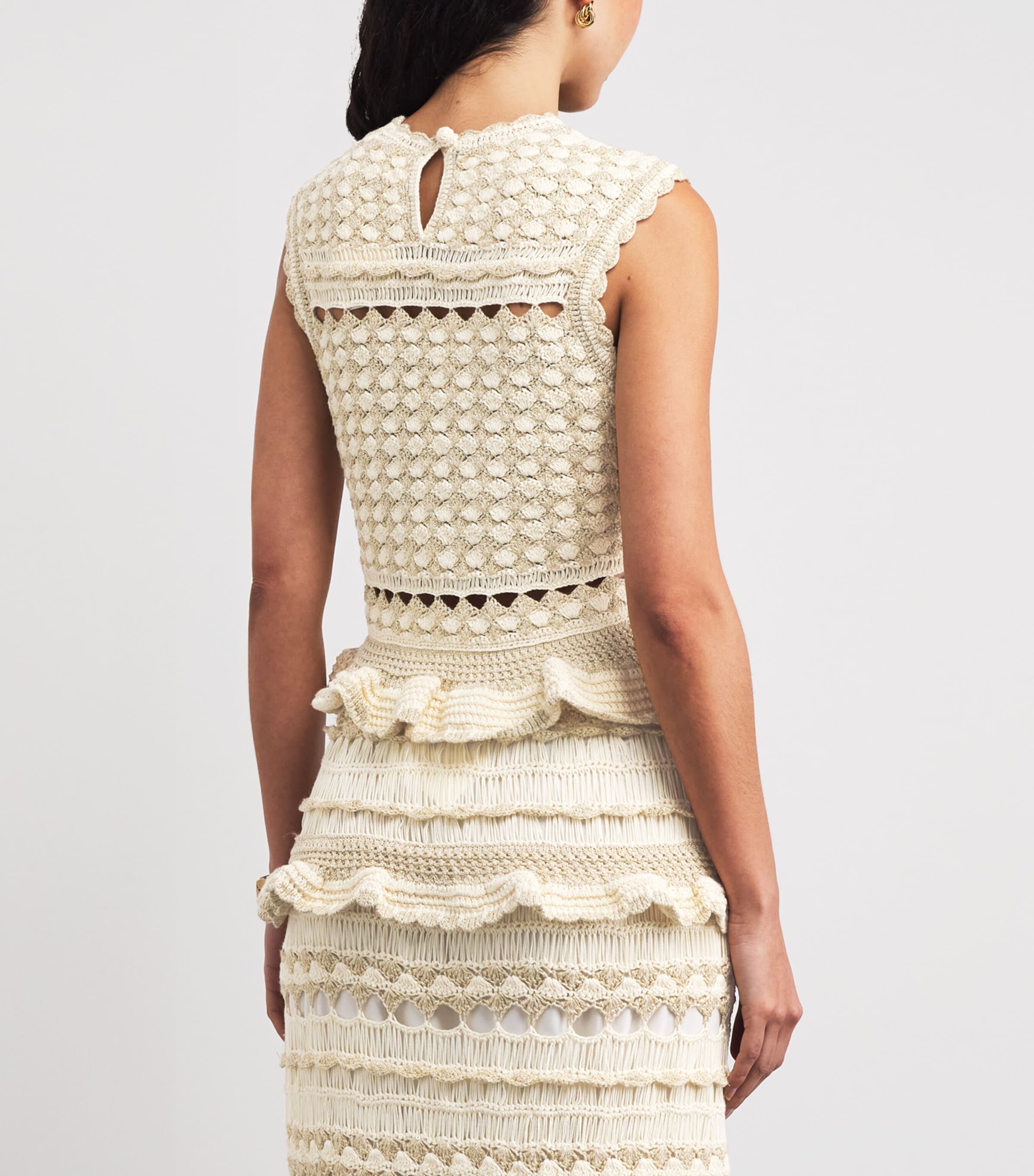 Metallic Crochet Wanderlust Top METALLIC GLD/CRMMTGC Image 4