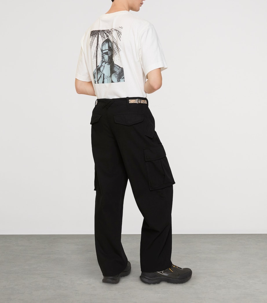 Cotton Cargo Trousers BLACK Image 3
