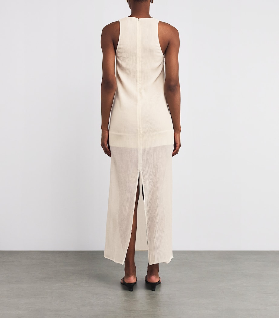 Cotton-Silk Maxi Dress 116 ECRU Image 3
