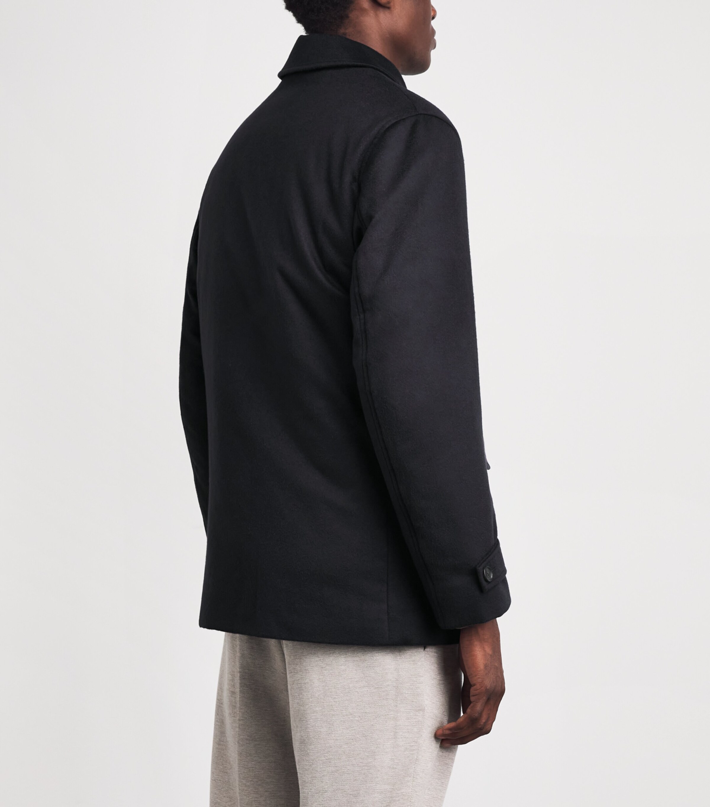 N.Peal Mens Cashmere Weekend Coat Navy Chocolate Fur Image 5