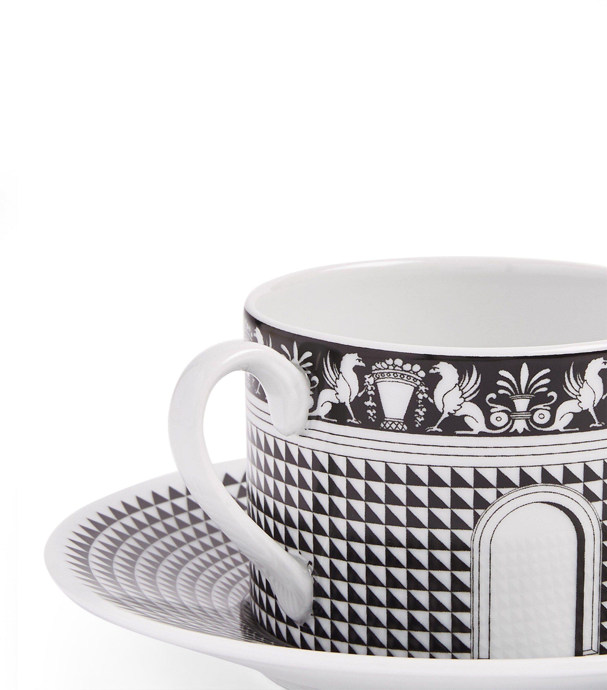 Fornasetti Porcelain Facciata Quattrocentesca Teacup and Saucer Image 3