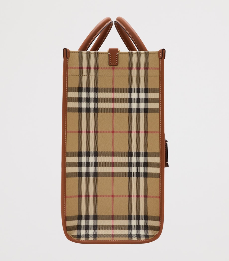 Medium Check Freya Tote Bag VNTG CHK/BRIAR BROWN Image 4