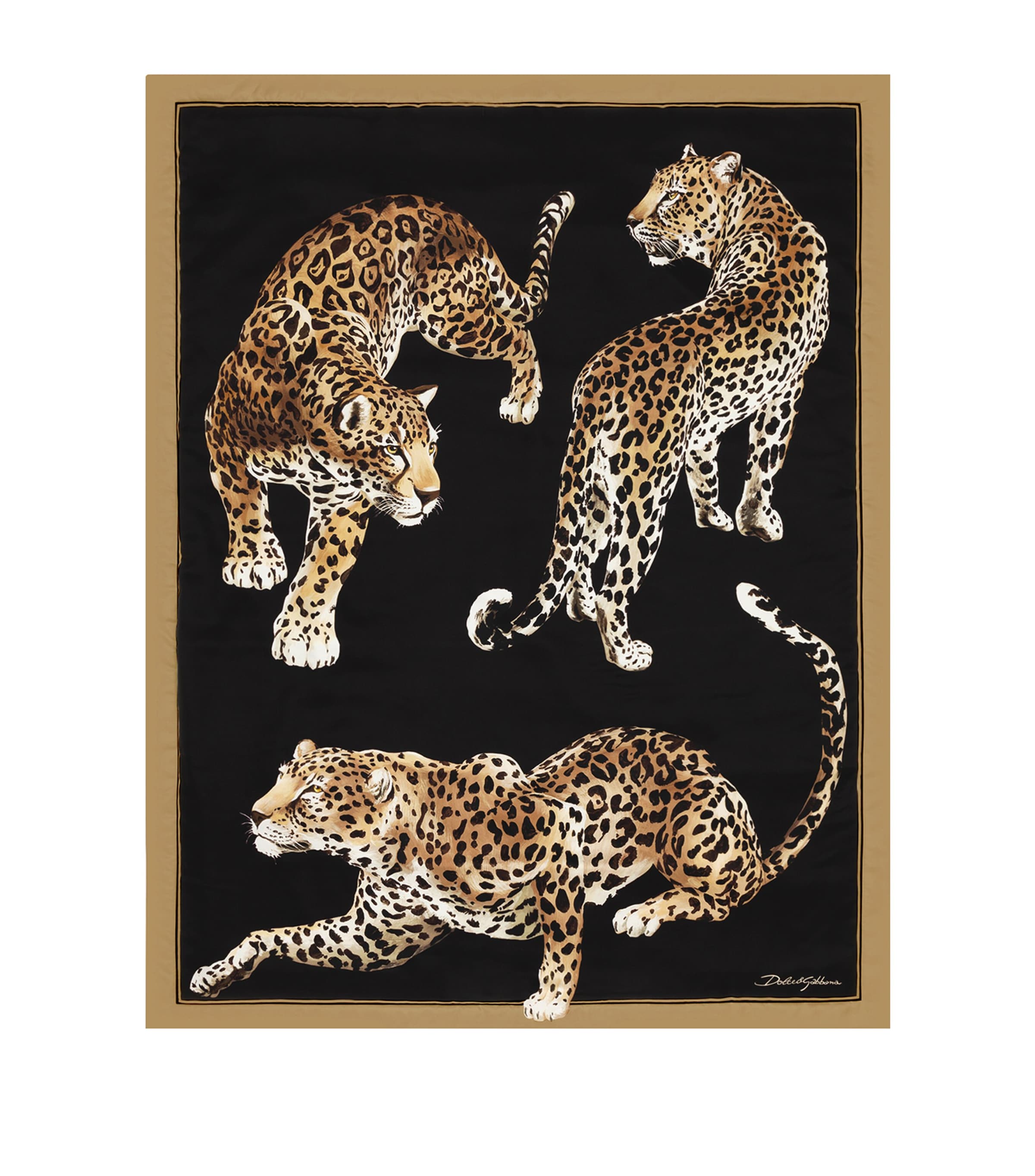 Dolce & Gabbana Silk Leopard Quilted Throw
