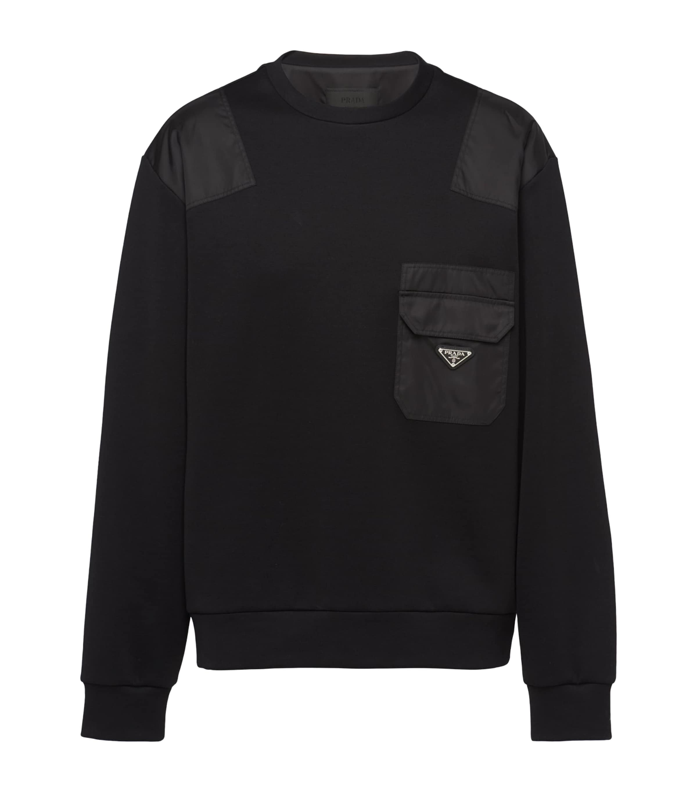 Prada Black Cotton and Re-Nylon Sweatshirt | Harrods UK