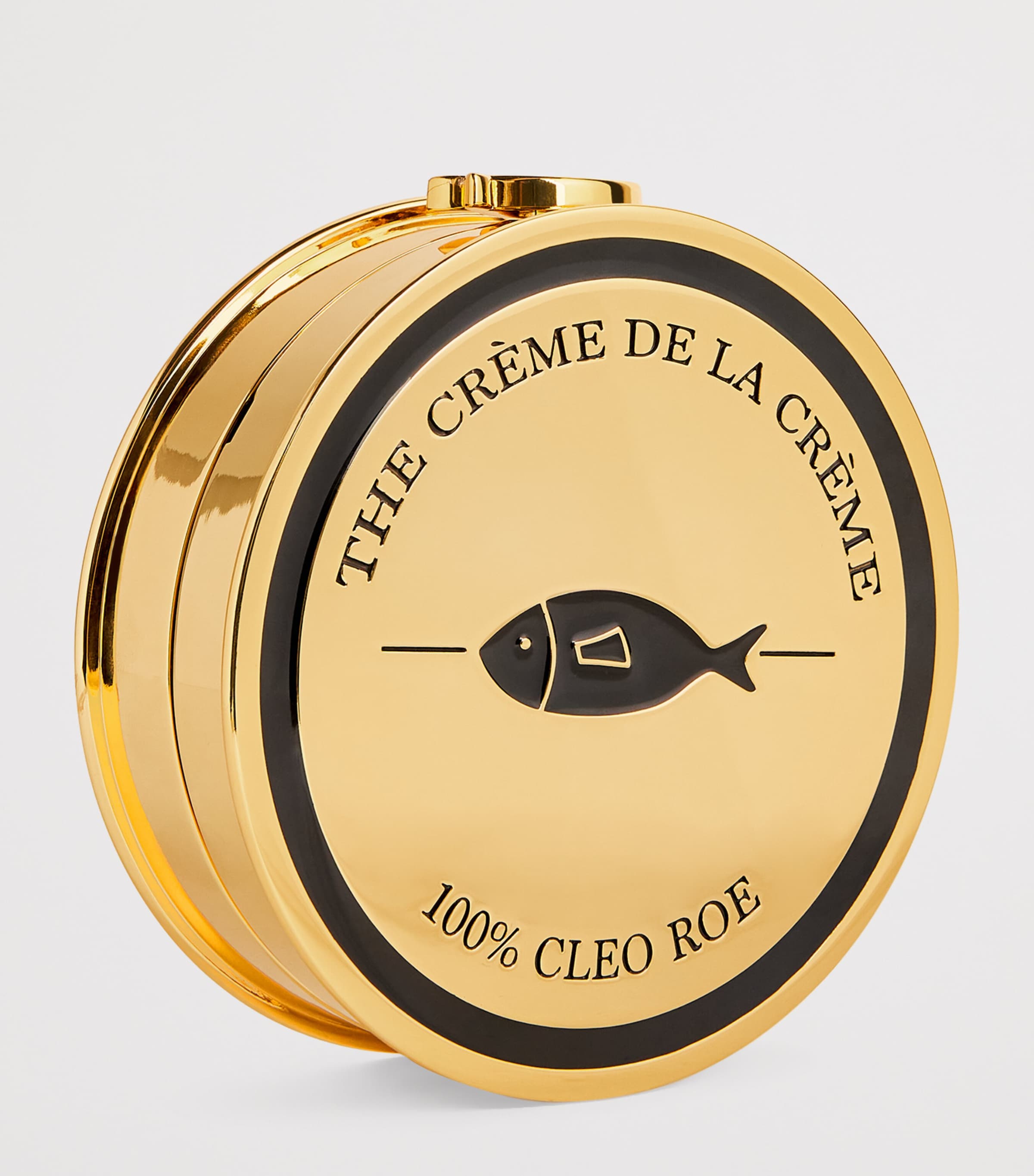 STAUD Metal Caviar Tin Clutch Gold Image 3