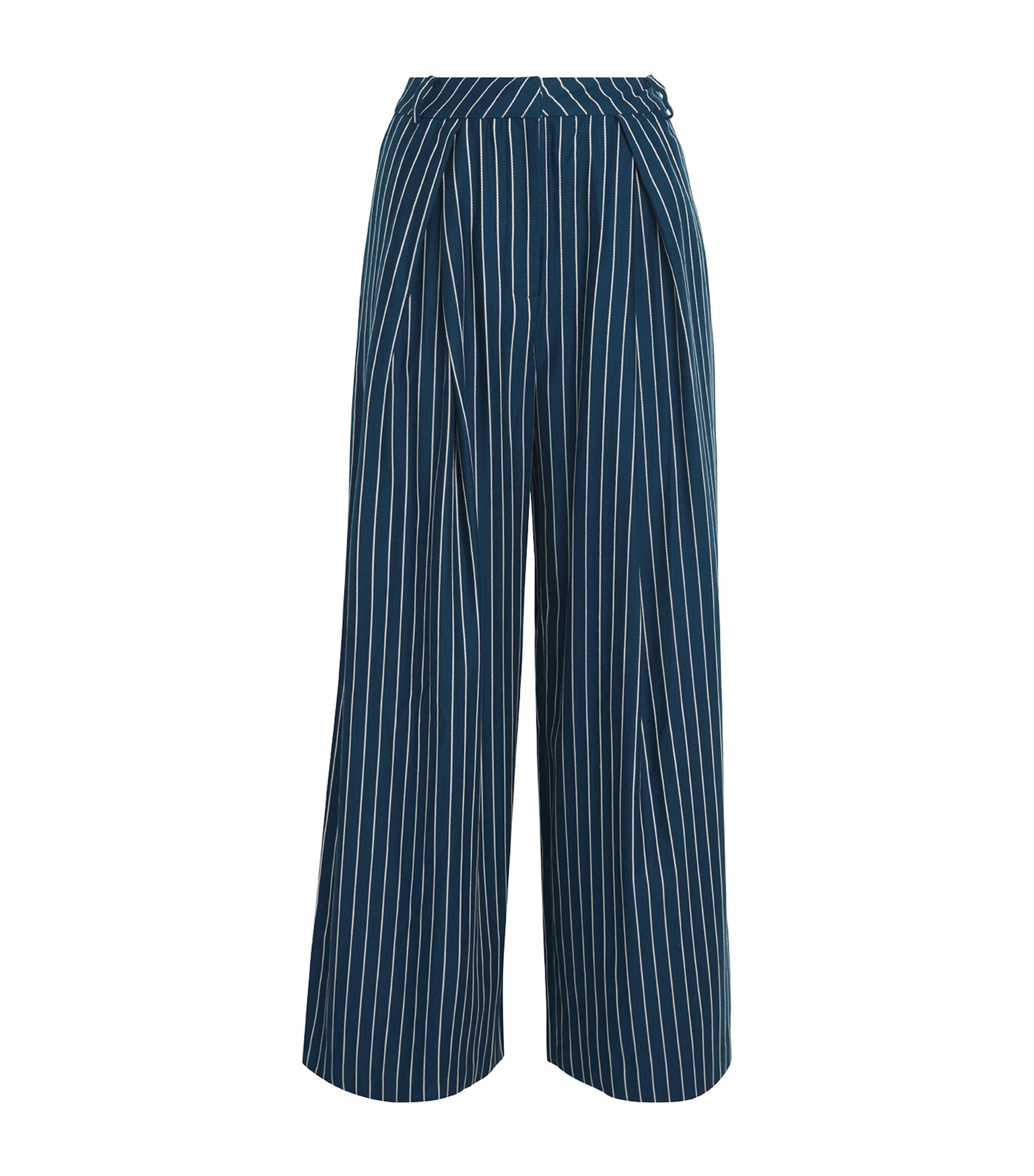 Faithfull The Brand Cotton-blend Pinstripe Laila Trousers In Blue