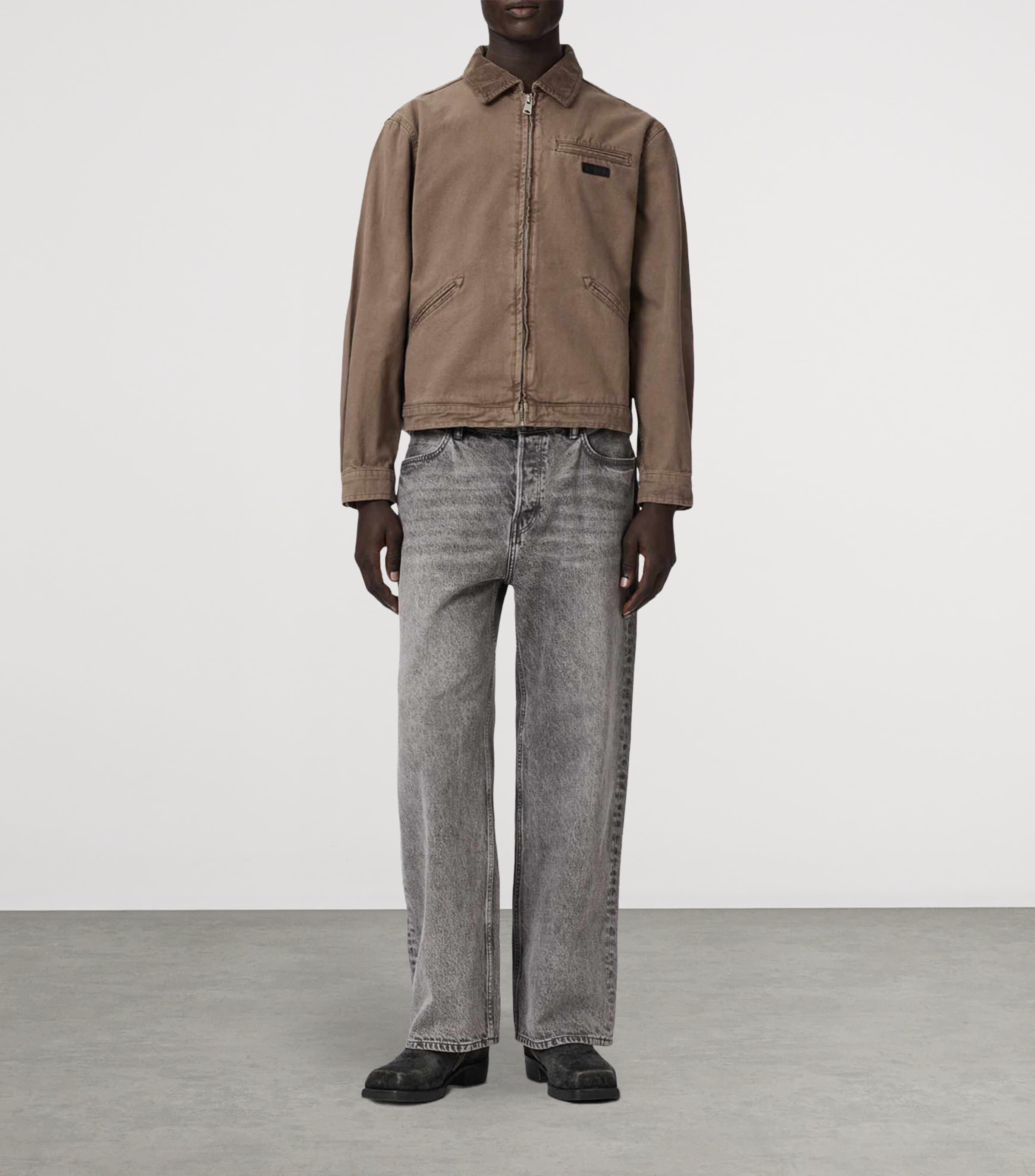 AllSaints Mens Organic Cotton Canvas Korey Jacket Mire Brown Image 2