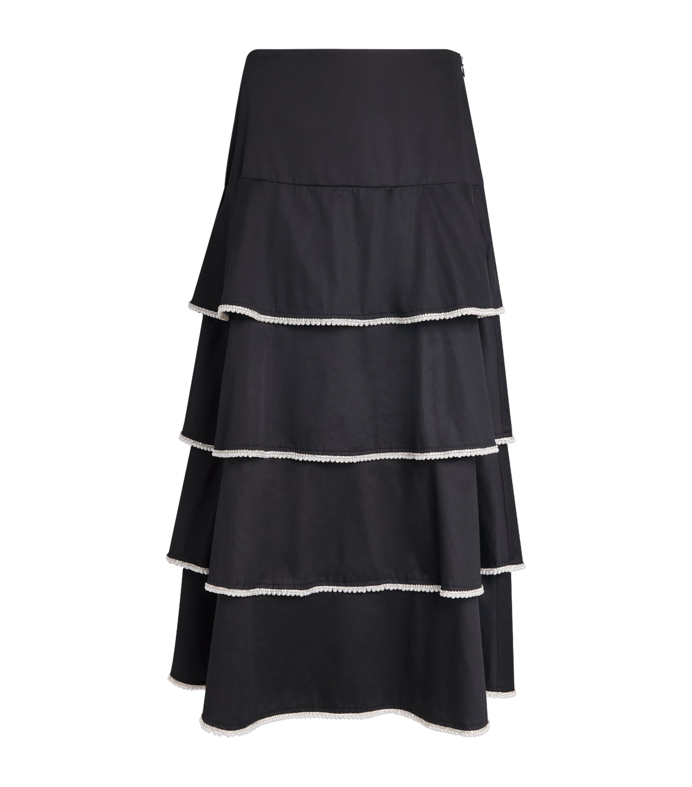 Sandro Paris Womens Cotton Embellished Maxi Skirt Black Image 1