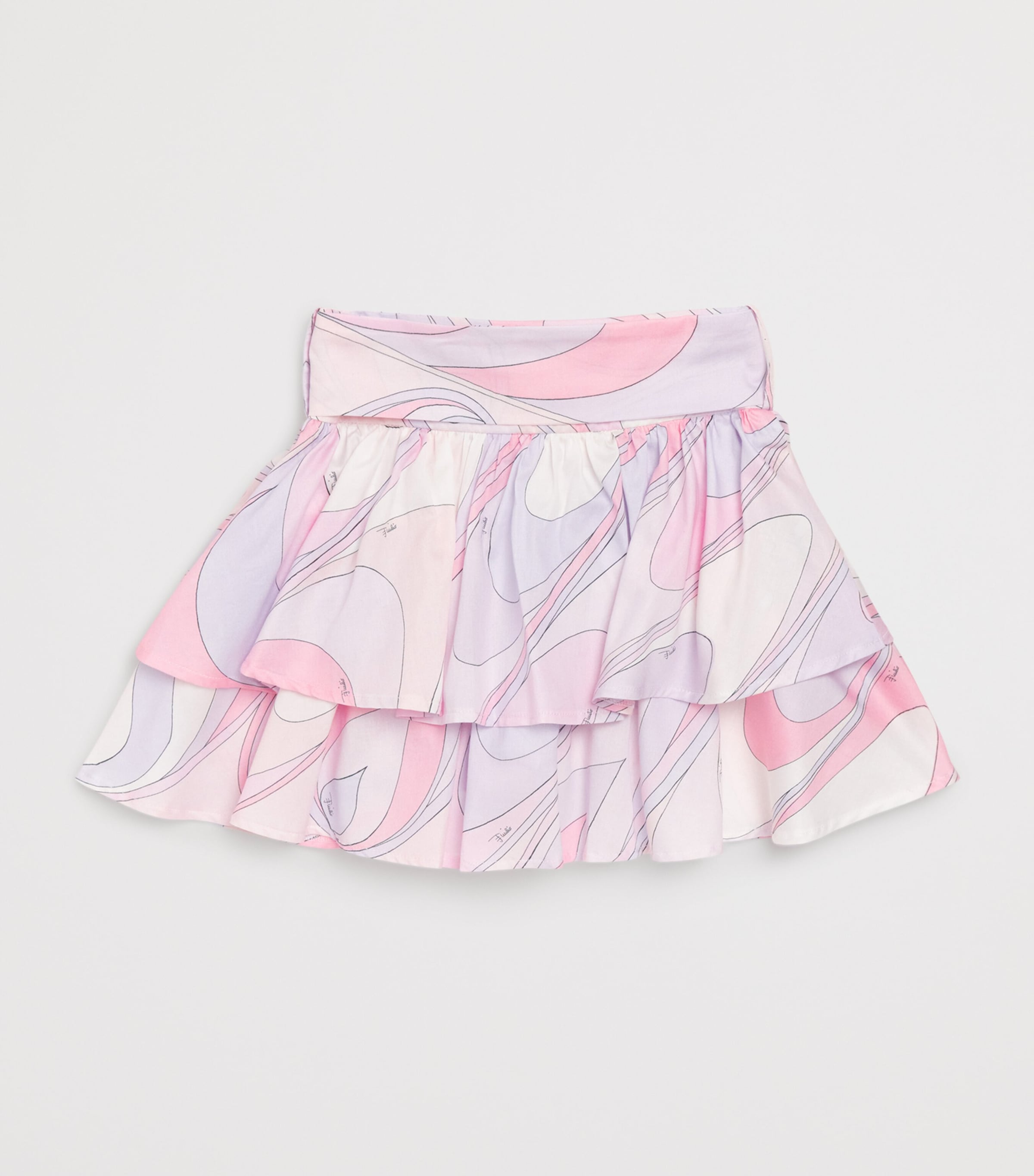Cotton Swirl Tiered Skirt (4-14 Years) 508LIROSA/LILLA Image 2