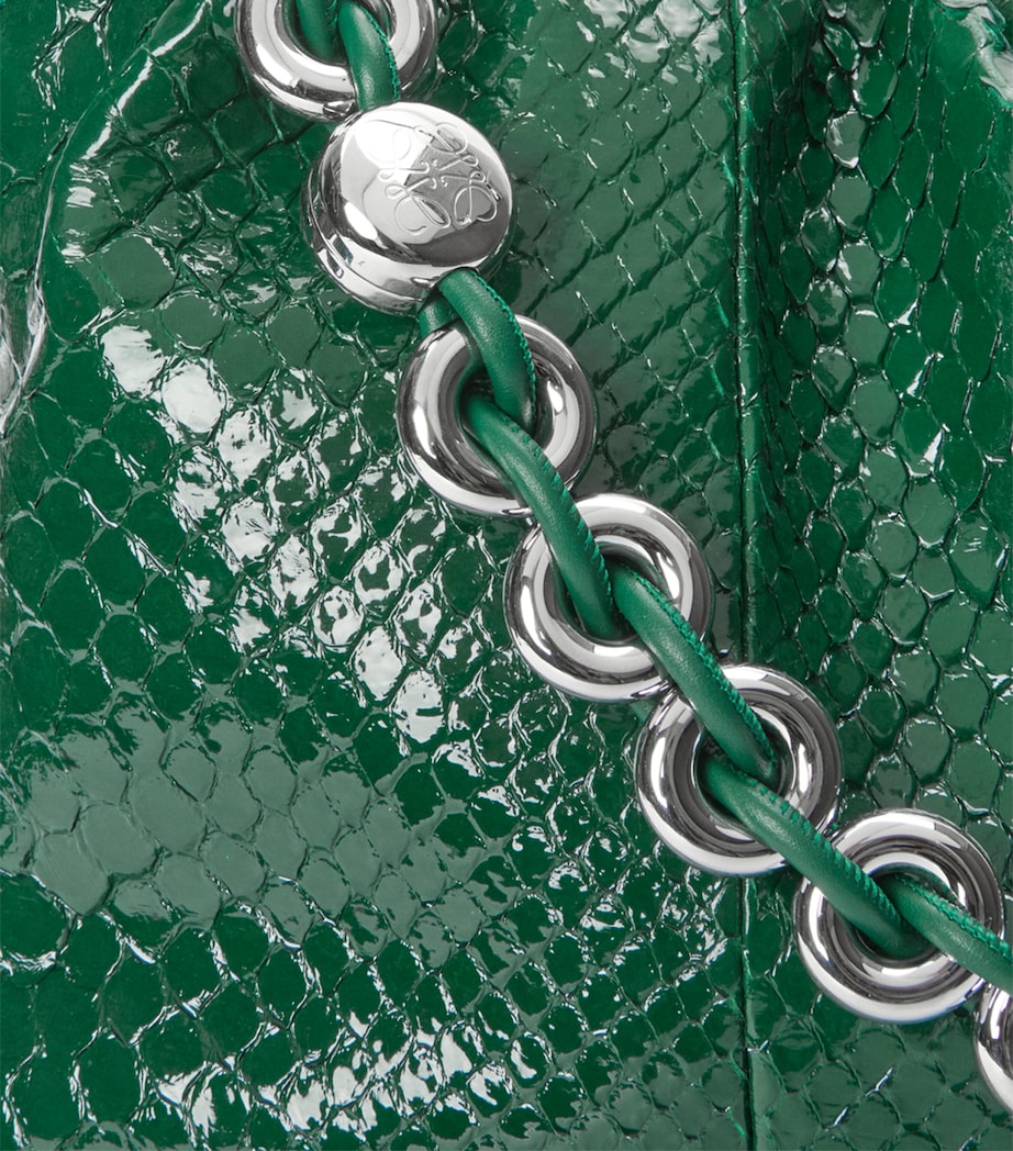 Large Patent Python Flamenco Purse EMERALD GREEN Image 9