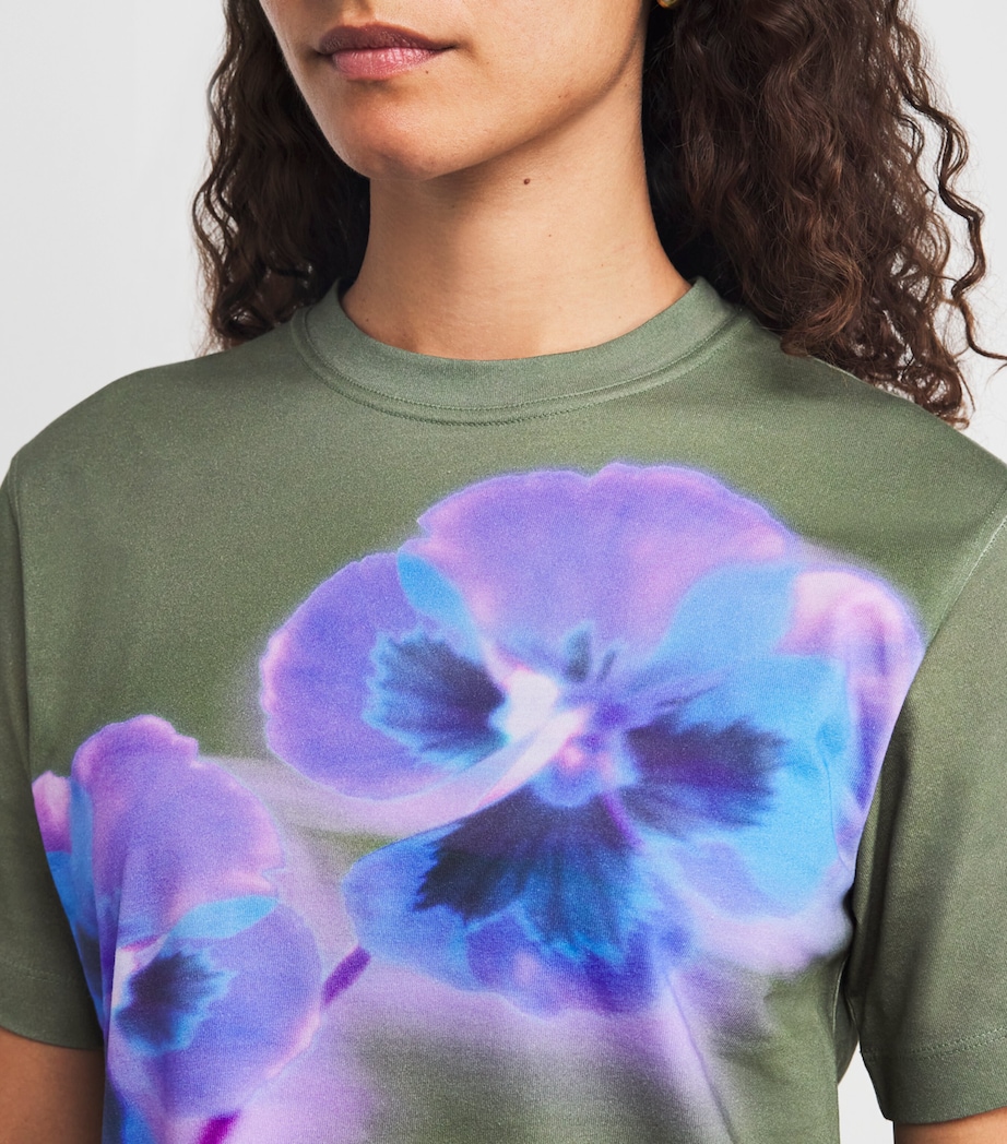 Cotton Floral T-Shirt IVY Image 6