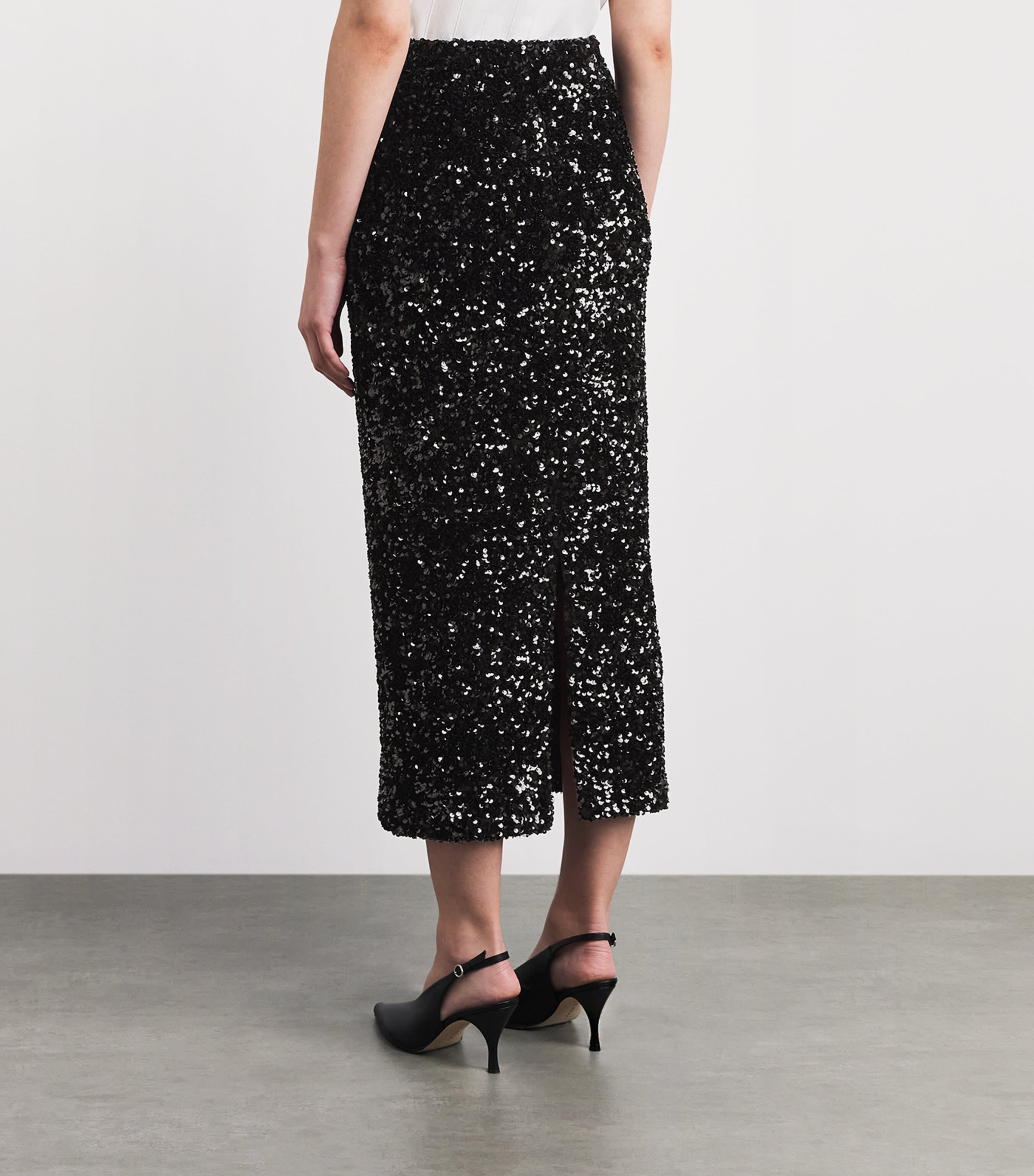 Vince Womens Sequinned Column Midi Skirt Image 5