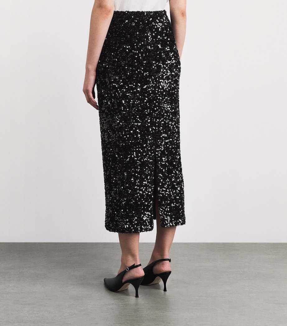 Vince Womens Sequinned Column Midi Skirt Image 5