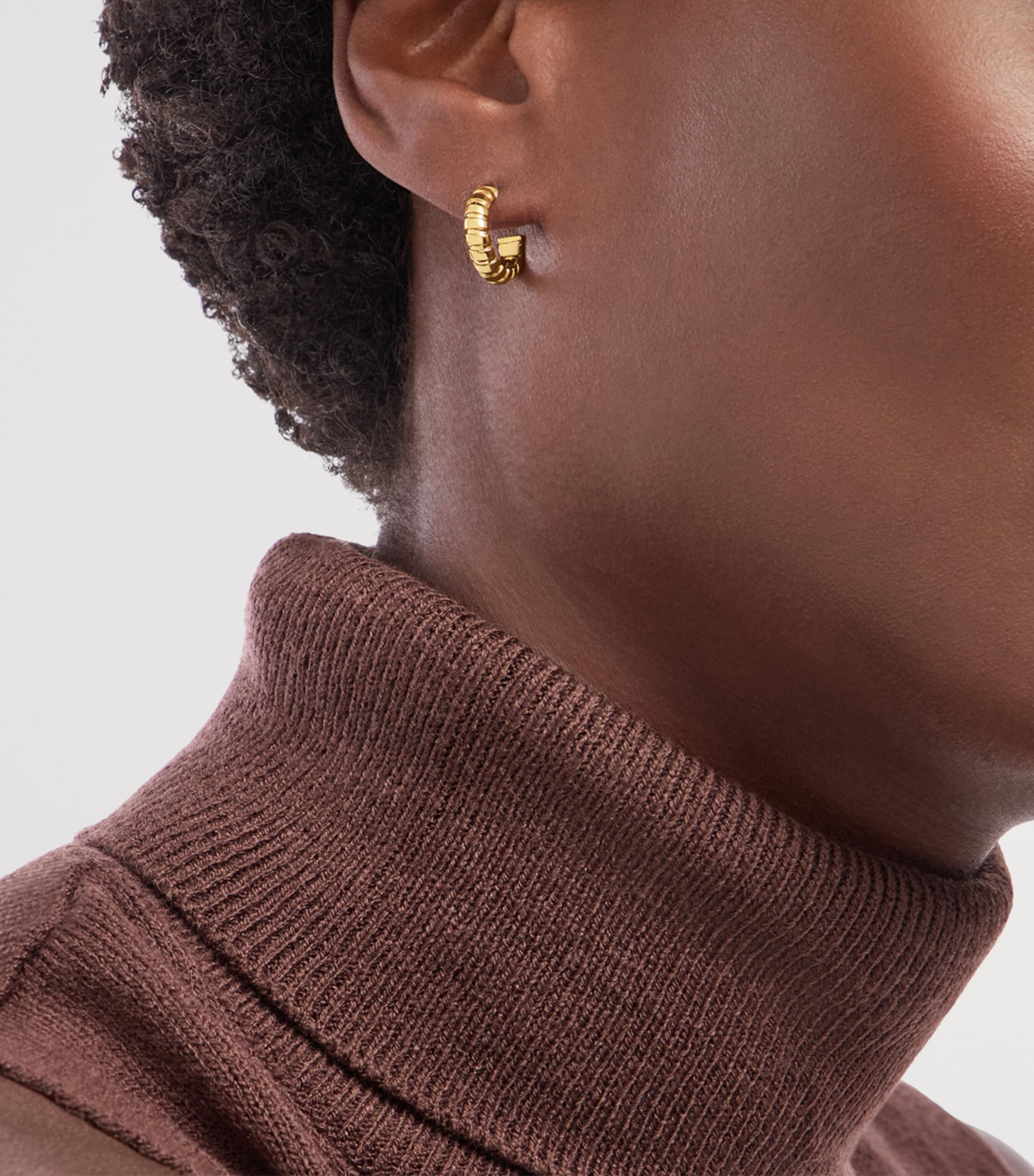 Yellow Gold Tubogas Hoop Earrings GOLD Image 5