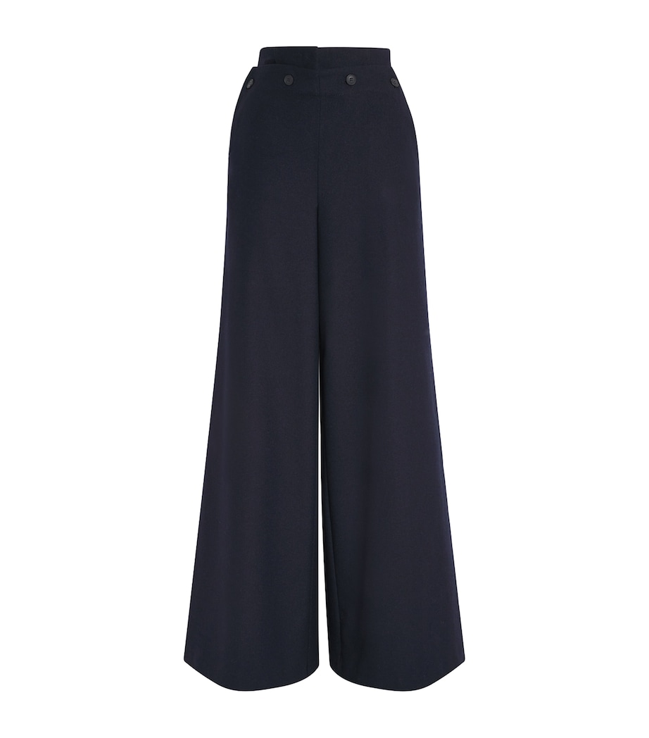 Wool-Blend Wide-Leg Trousers NAVY Image 1