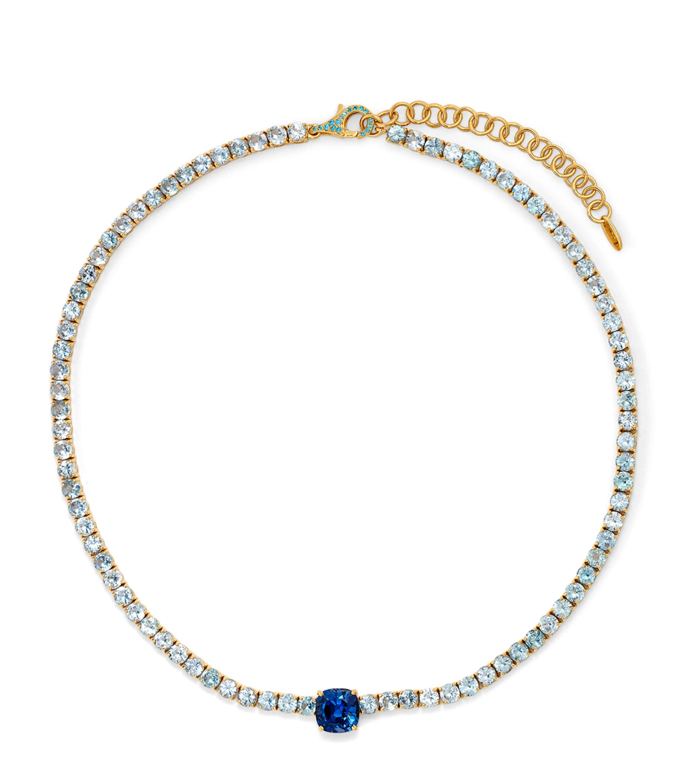 Nadine Aysoy Yellow Gold And Sapphire Le Cercle Tennis Necklace