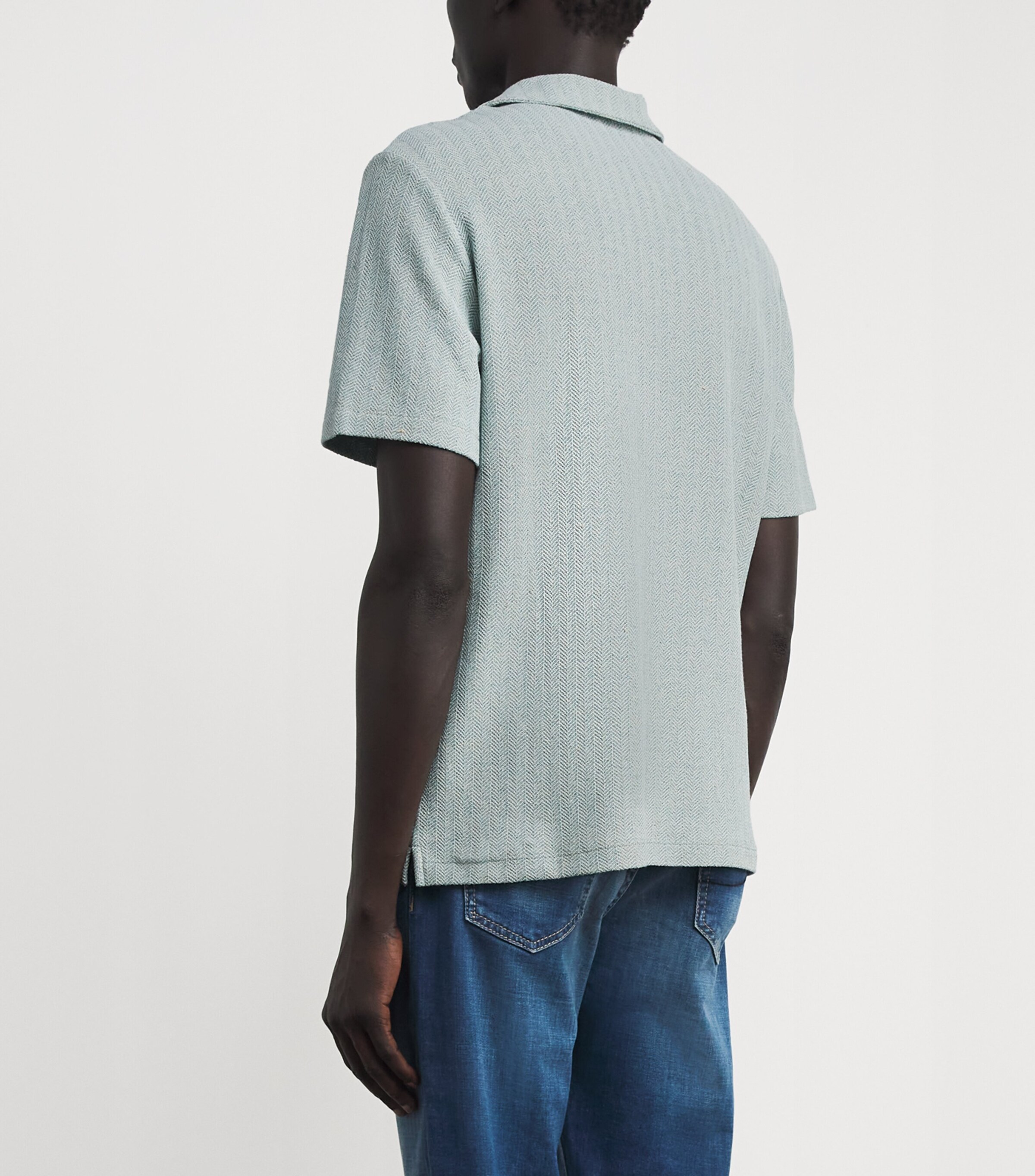 Jacob Cohën Mens Geometric Polo Shirt Azzurro Image 5