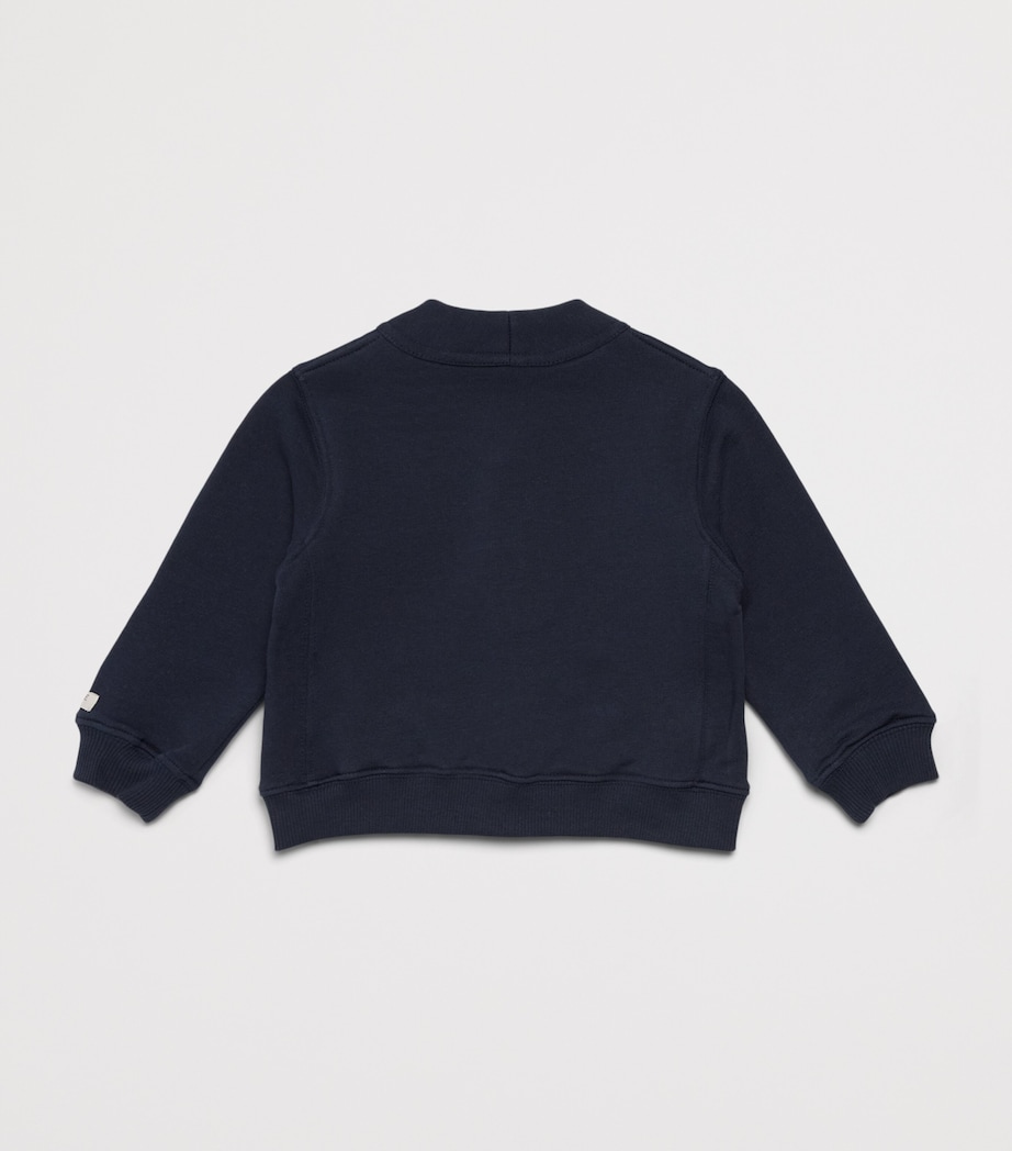 Donsje Stretch-Cotton Maukie Cardigan (Newborn – 4 Years) Navy Blue Image 2
