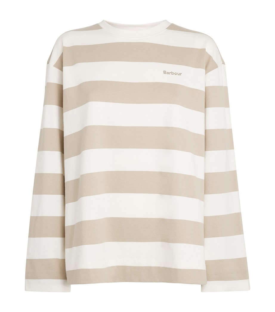 Barbour Womens Cotton Long-Sleeve Cartmel T-Shirt Cloud/ligh Image 1