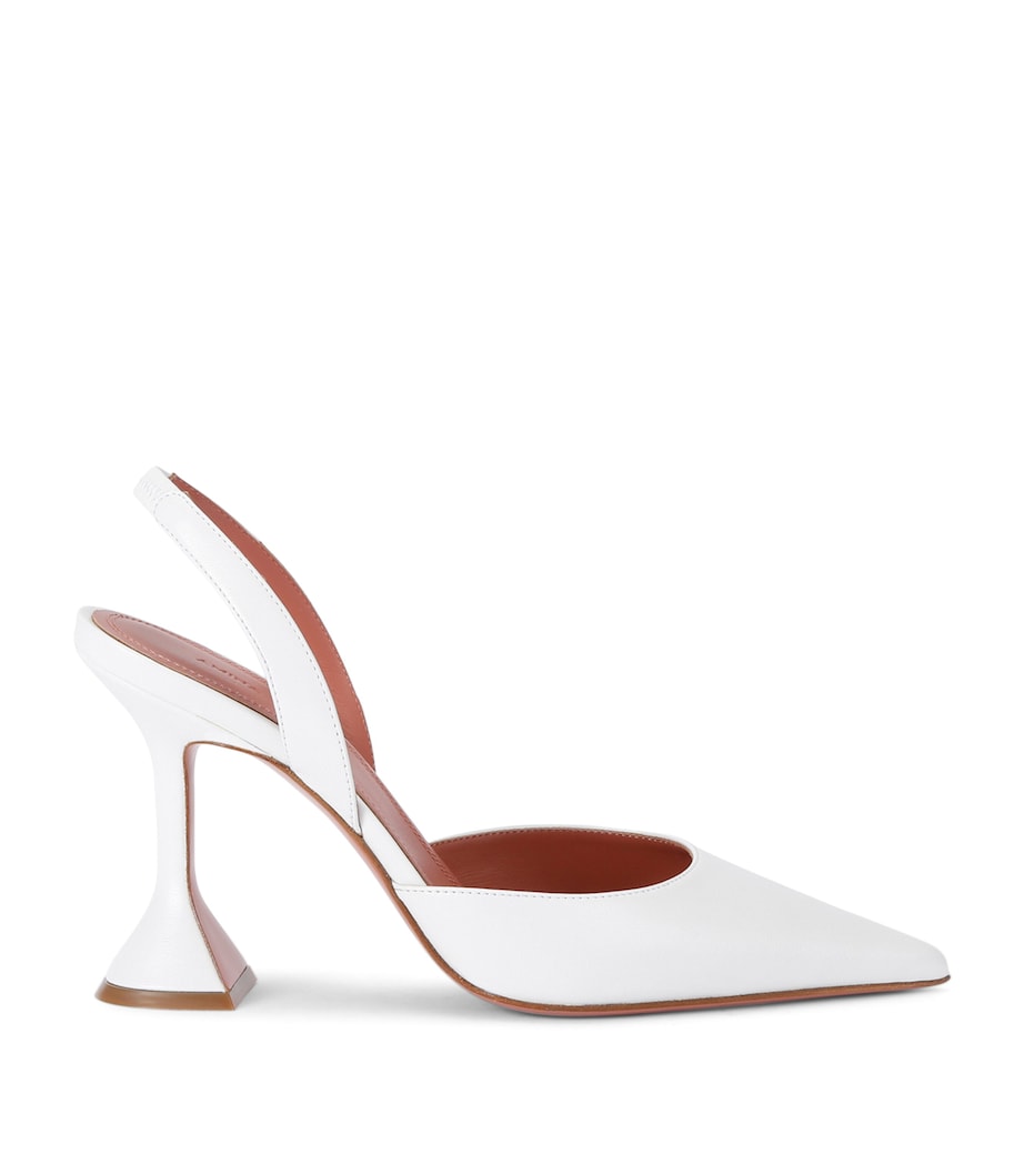 Leather Holli Slingback Pumps 95 WHITE Image 1
