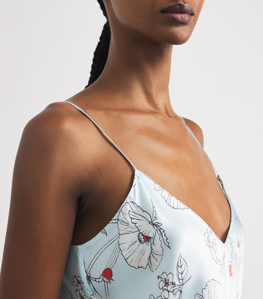 Olivia von Halle Womens Silk Floral Garbo Slip Dress Serafina Image 3